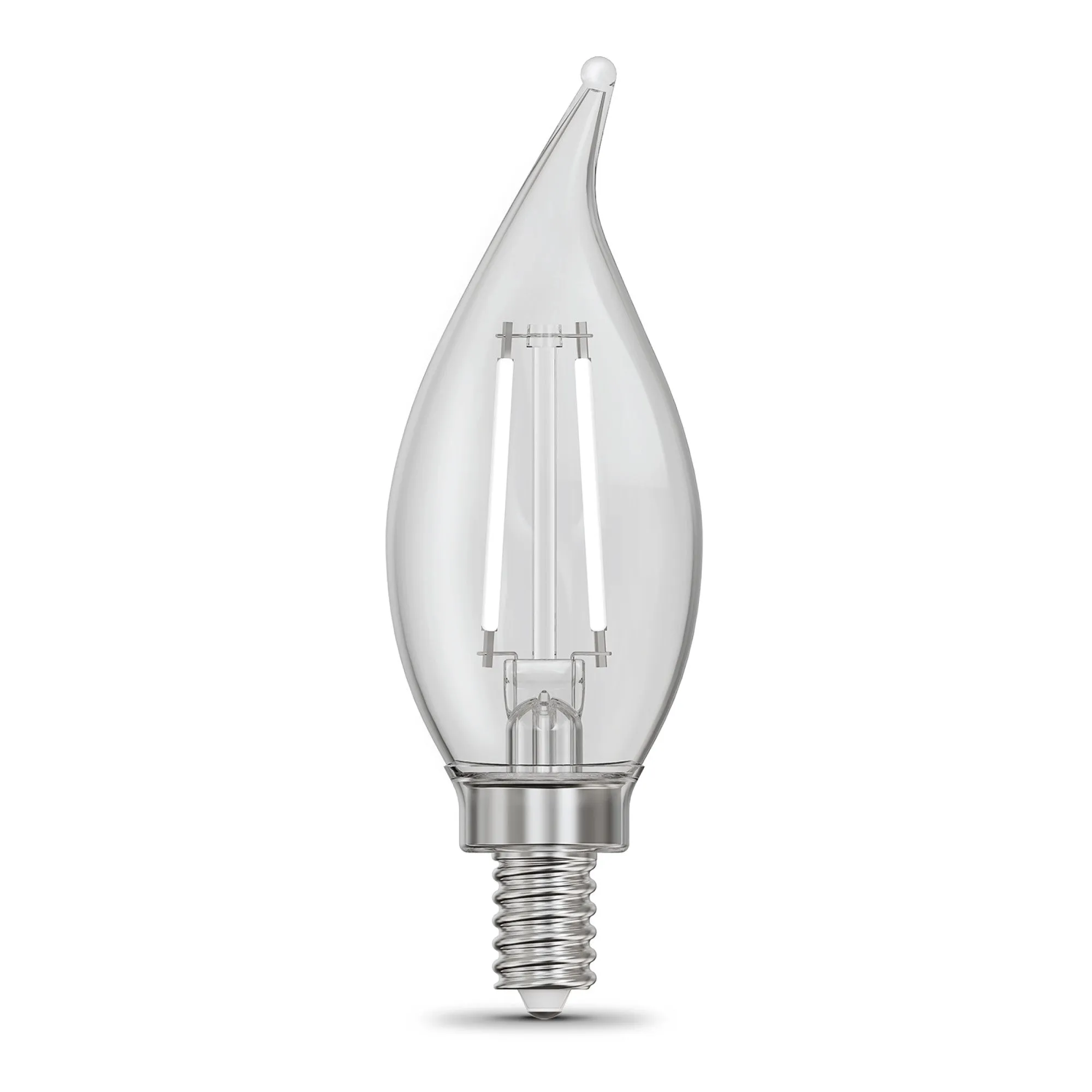 10W (100W Replacement) Daylight (5000K) E12/E26 Base BA10 Dimmable Flame Tip White Filament LED Bulb (3-Pack)
