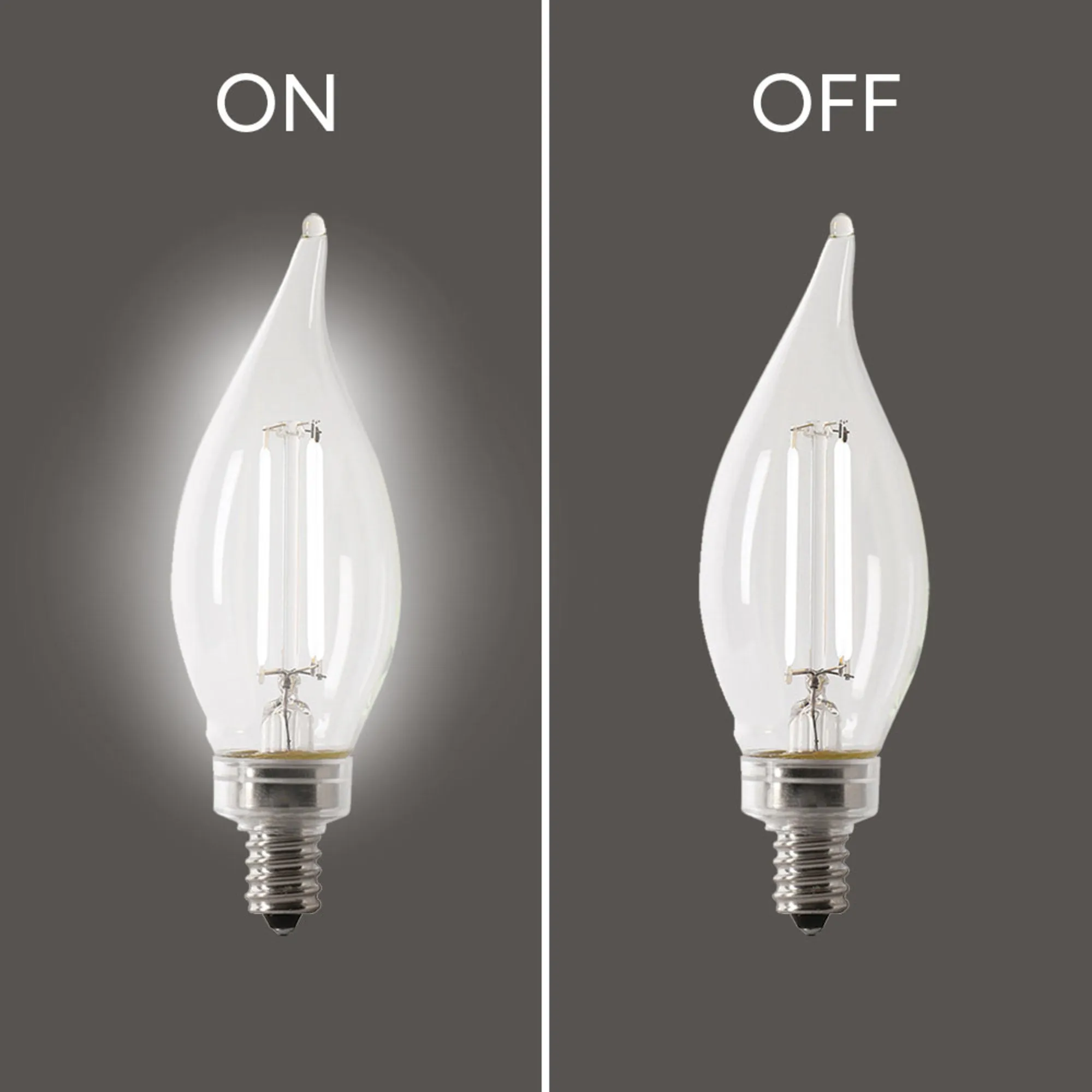 10W (100W Replacement) Daylight (5000K) E12/E26 Base BA10 Dimmable Flame Tip White Filament LED Bulb (3-Pack)