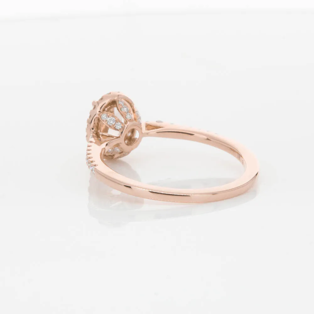 18ct Rose Gold .65ct Morganite & Diamond Mini Sierra Ring