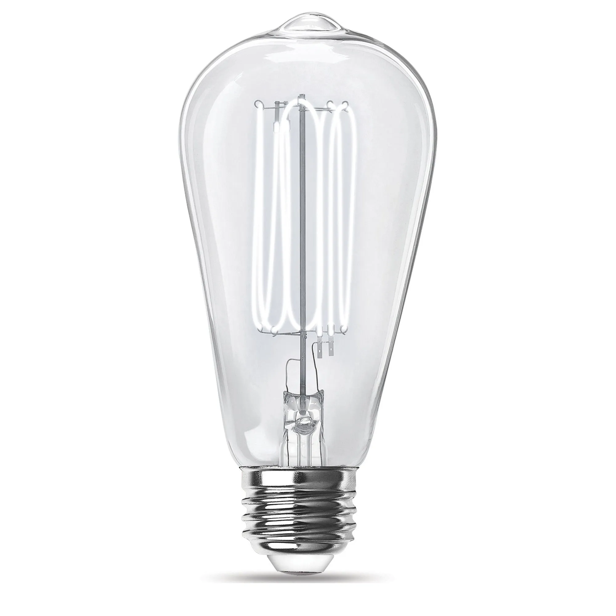 3.8W (40W Equivalent) ST19 E26 Dimmable Exposed Thin Filament Clear Glass Vintage Edison LED Light Bulb, Daylight (2-Pack)