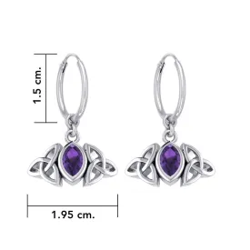 A Beautiful Tribute ~ Celtic Trinity Knot Silver Hoop Earrings TER2101