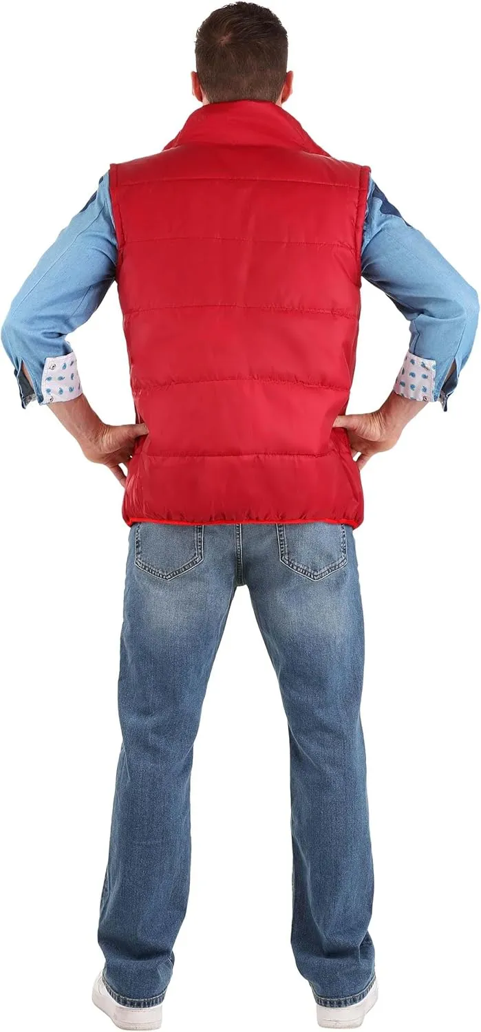 Adult Back to the Future Marty McFly Halloween Costume with Vest, Jacket, Shirt | Cosplay Outfit | Officially Licensed