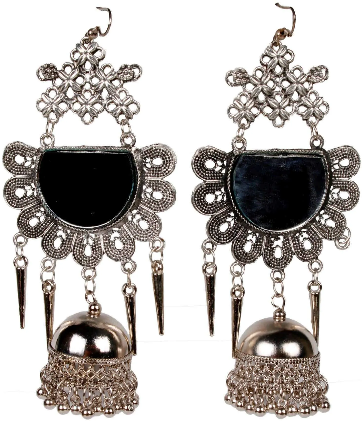 Afghani Style Mirror Artificial Fashion Dangler Earrings Jhumka for Girls Women