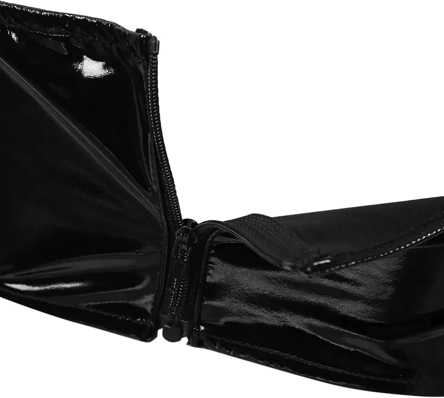 Aivtalk Women's Black Latex Outfit PVC Leathe Wet Look Clubwear Exotic Costumes Party Club Cothes