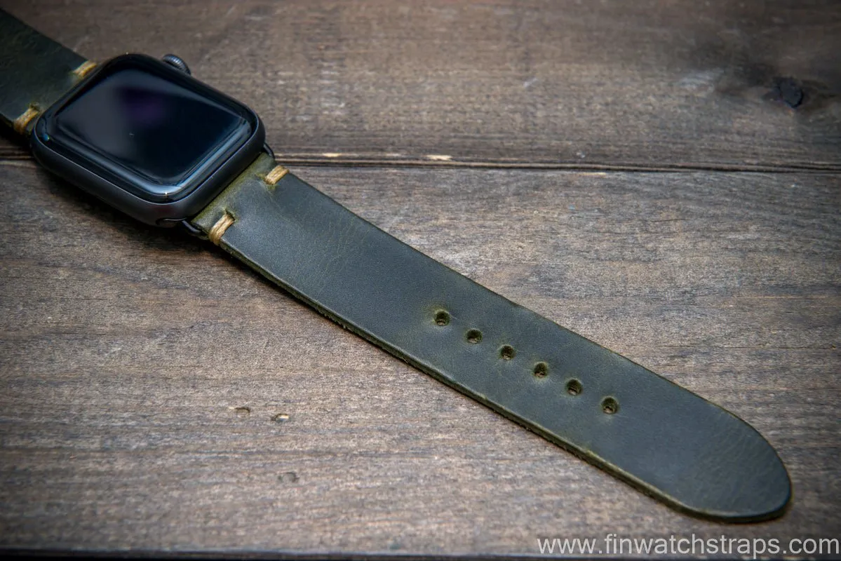 Apple Watch 3,4,5 artisan leather watch band. Badalassi Wax Italian leather.