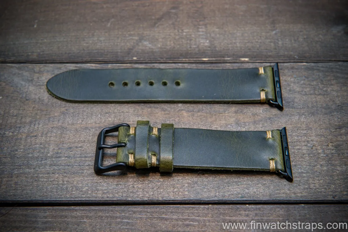 Apple Watch 3,4,5 artisan leather watch band. Badalassi Wax Italian leather.