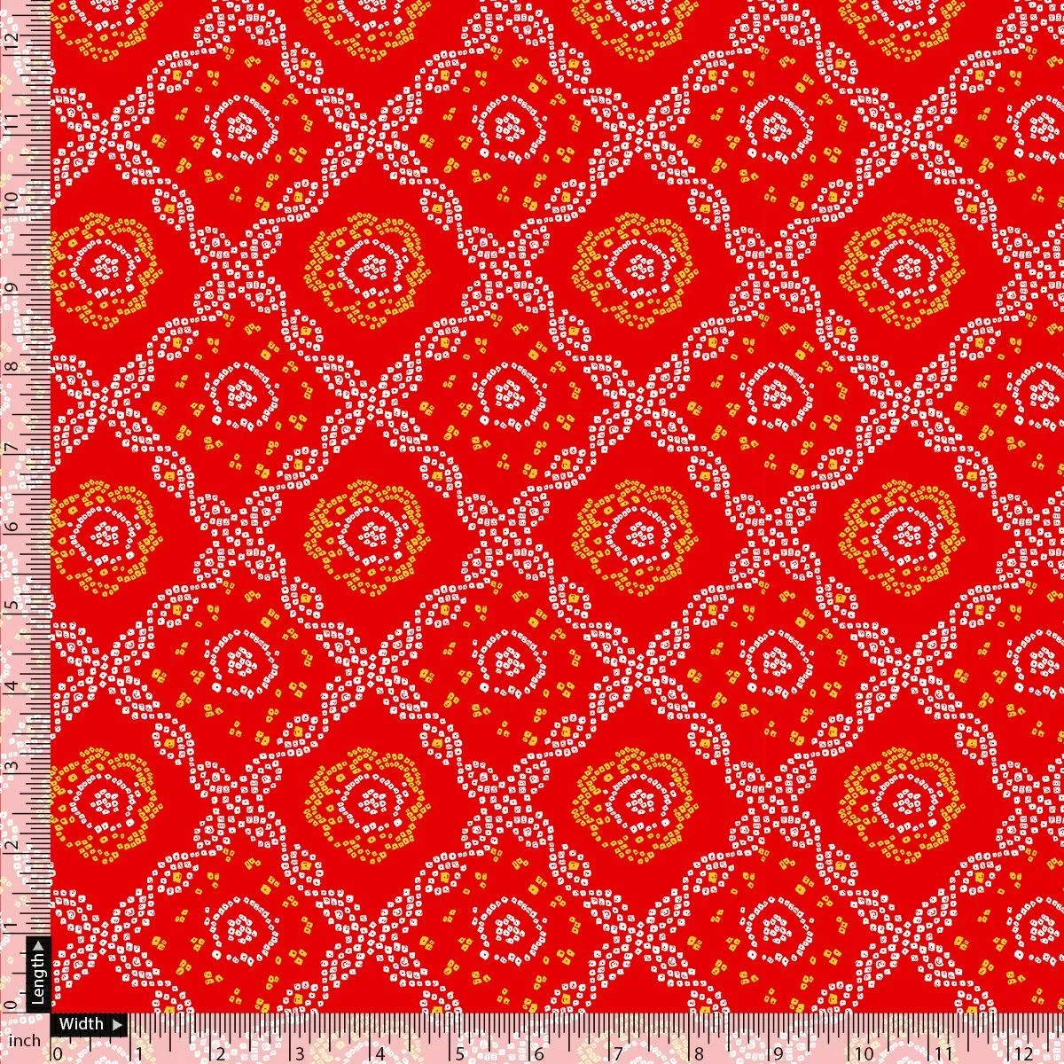 Attractive Seamless Bandhani Digital Printed Fabric