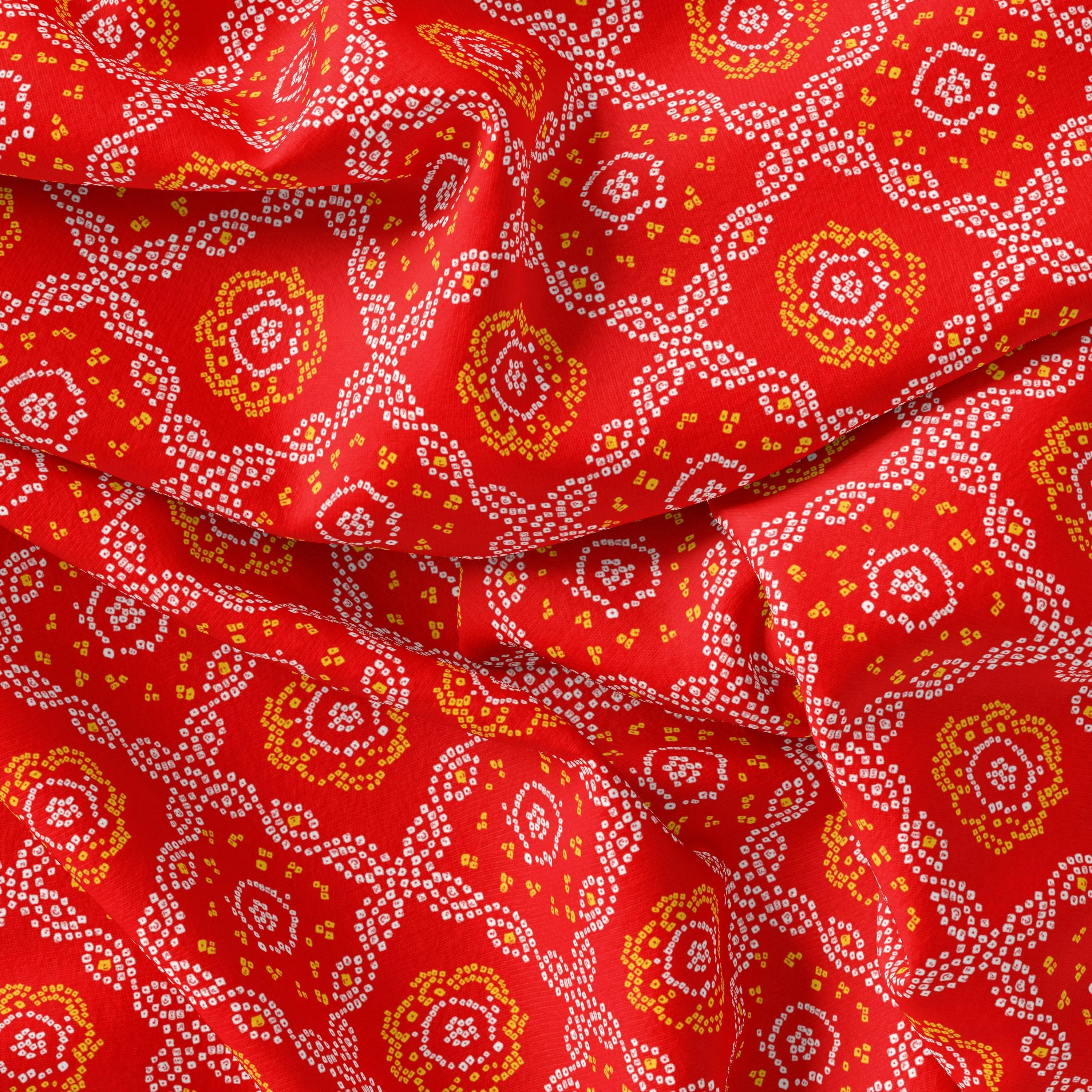 Attractive Seamless Bandhani Digital Printed Fabric