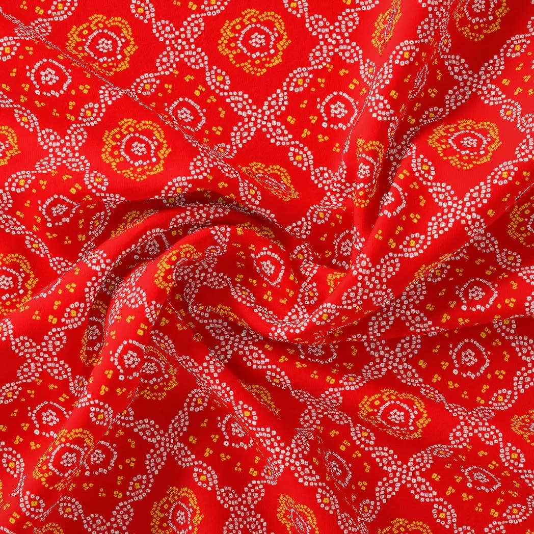 Attractive Seamless Bandhani Digital Printed Fabric