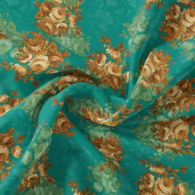 Attractive Watercolour Cathay Spice Colour Roses  Digital Printed Fabric