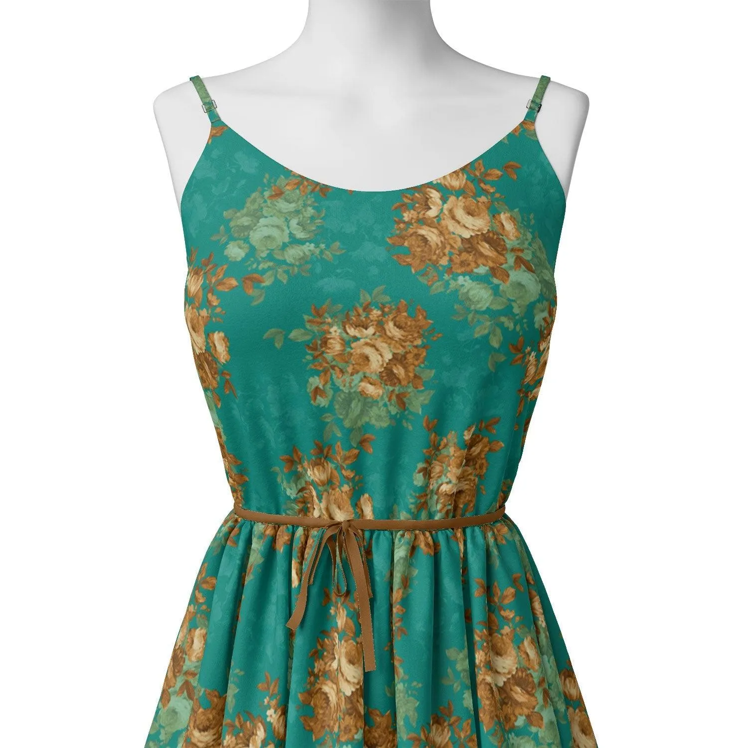 Attractive Watercolour Cathay Spice Colour Roses  Digital Printed Fabric