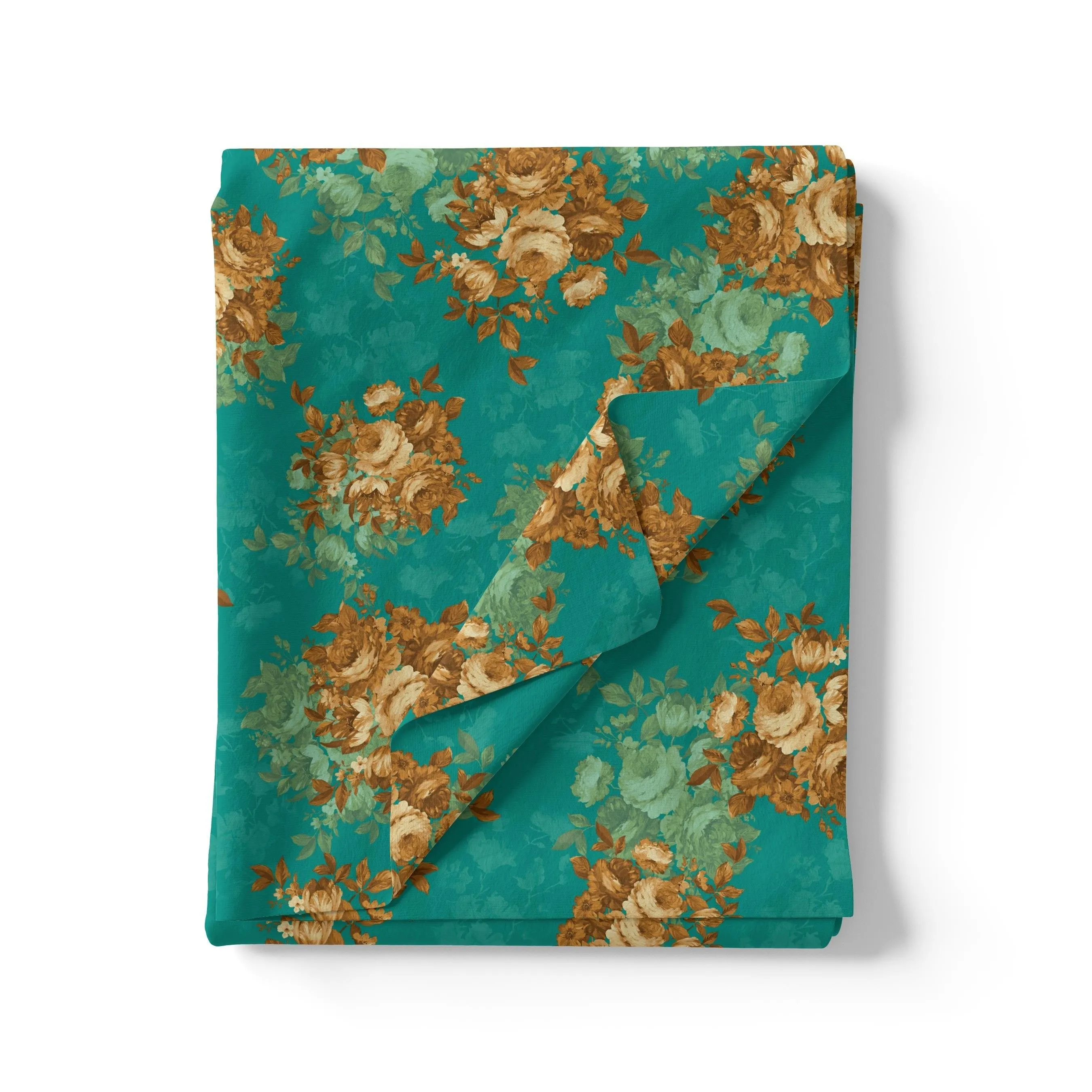Attractive Watercolour Cathay Spice Colour Roses  Digital Printed Fabric
