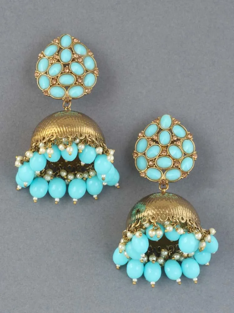 Baby Blue Bubble Jhumkis