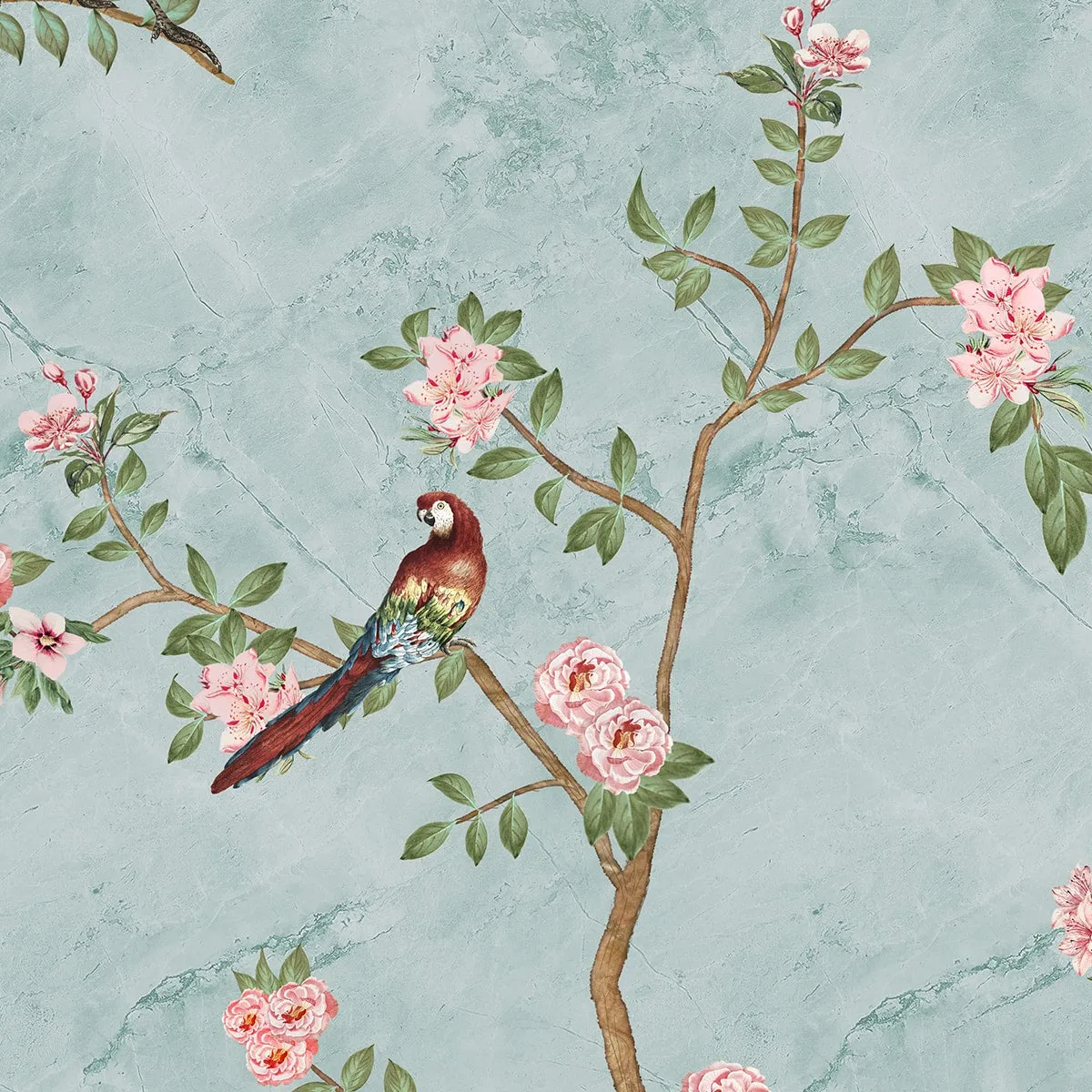 Bagiya, Peacock Chinoiserie Wallpaper in Indian Style, Customised