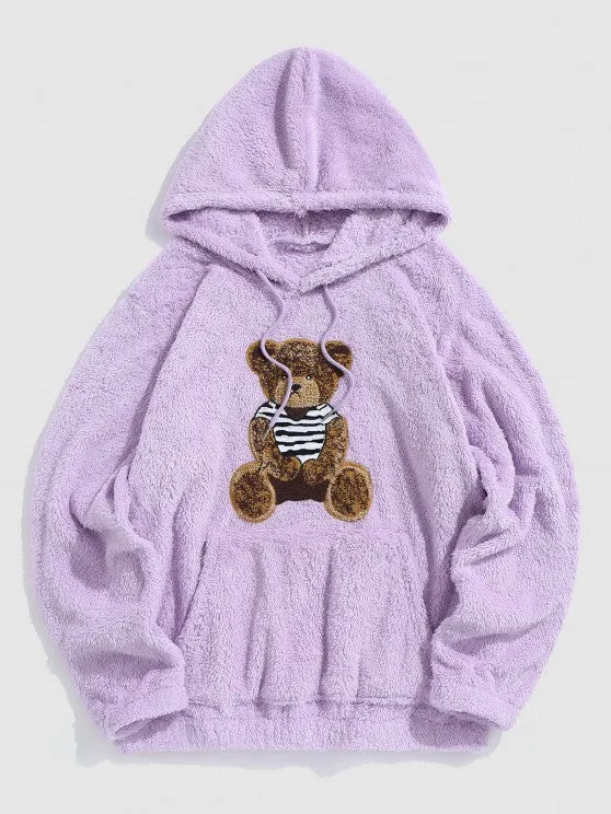Bear Pattern Hoodie And Pants Set