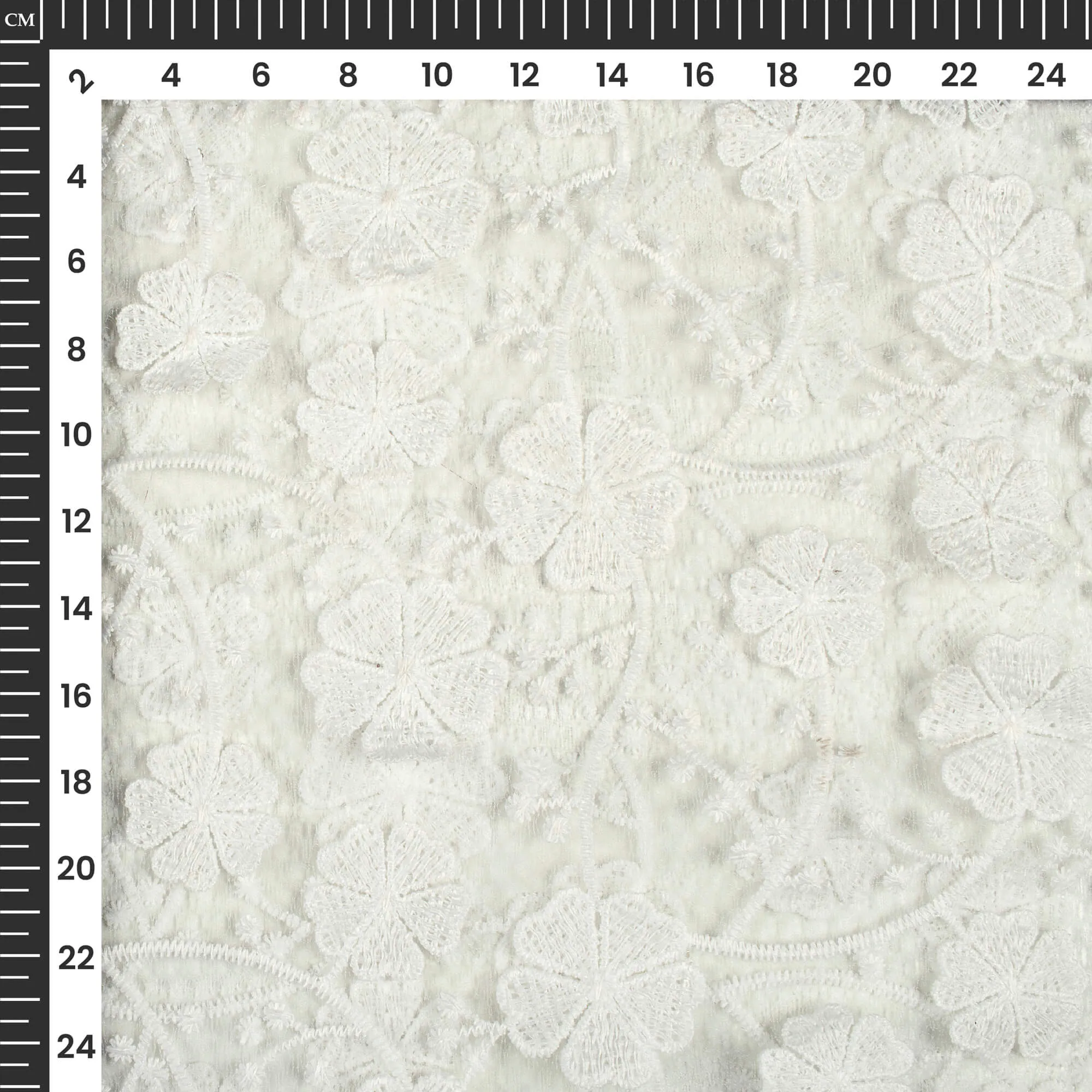 Beautiful Floral Premium Embroidery On Soft Net Fabric (Width 52 Inches)