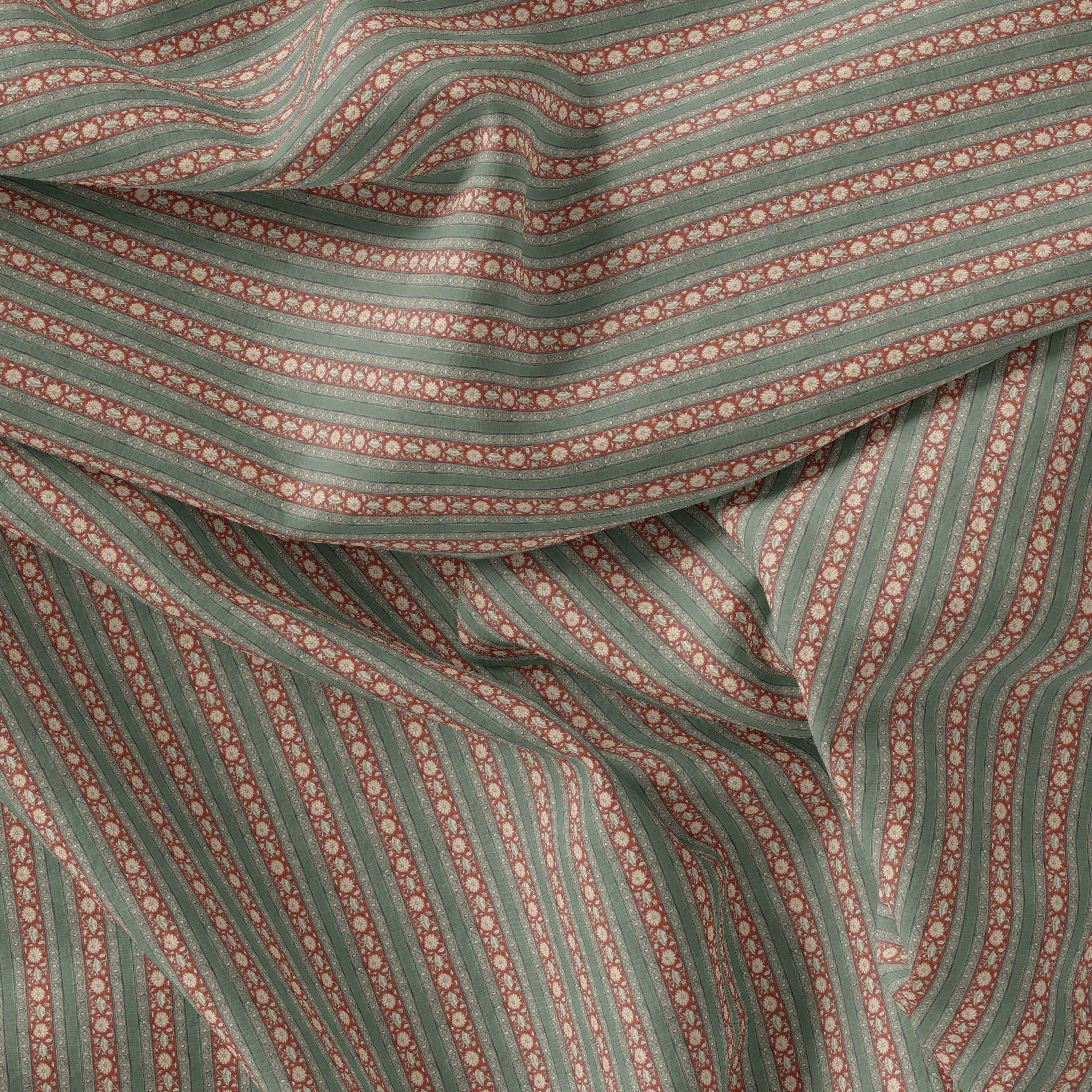 Beautiful Tiny Circle Strips Digital Printed Fabric