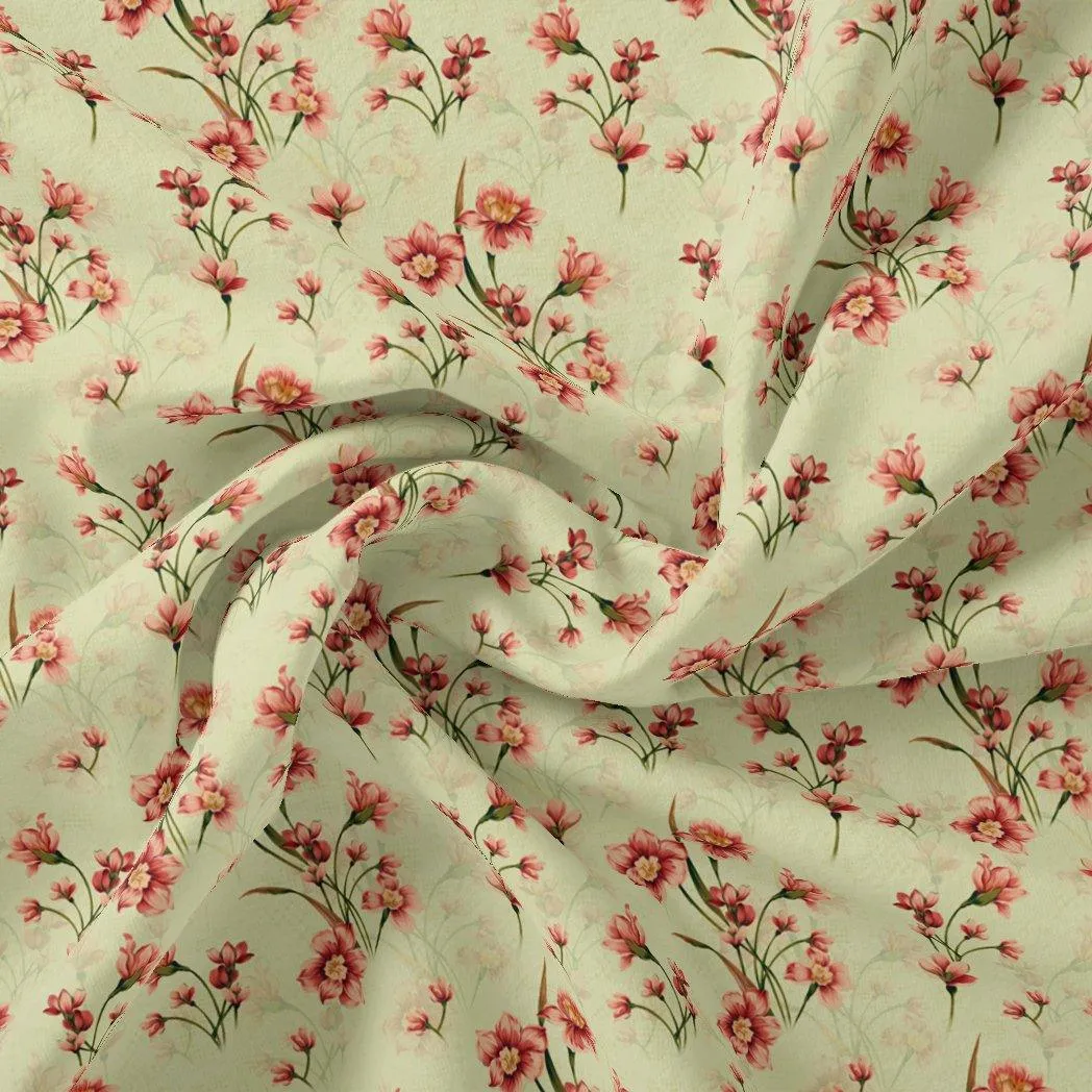 Beautiful Tiny Pink Chintz Digital Printed Fabric