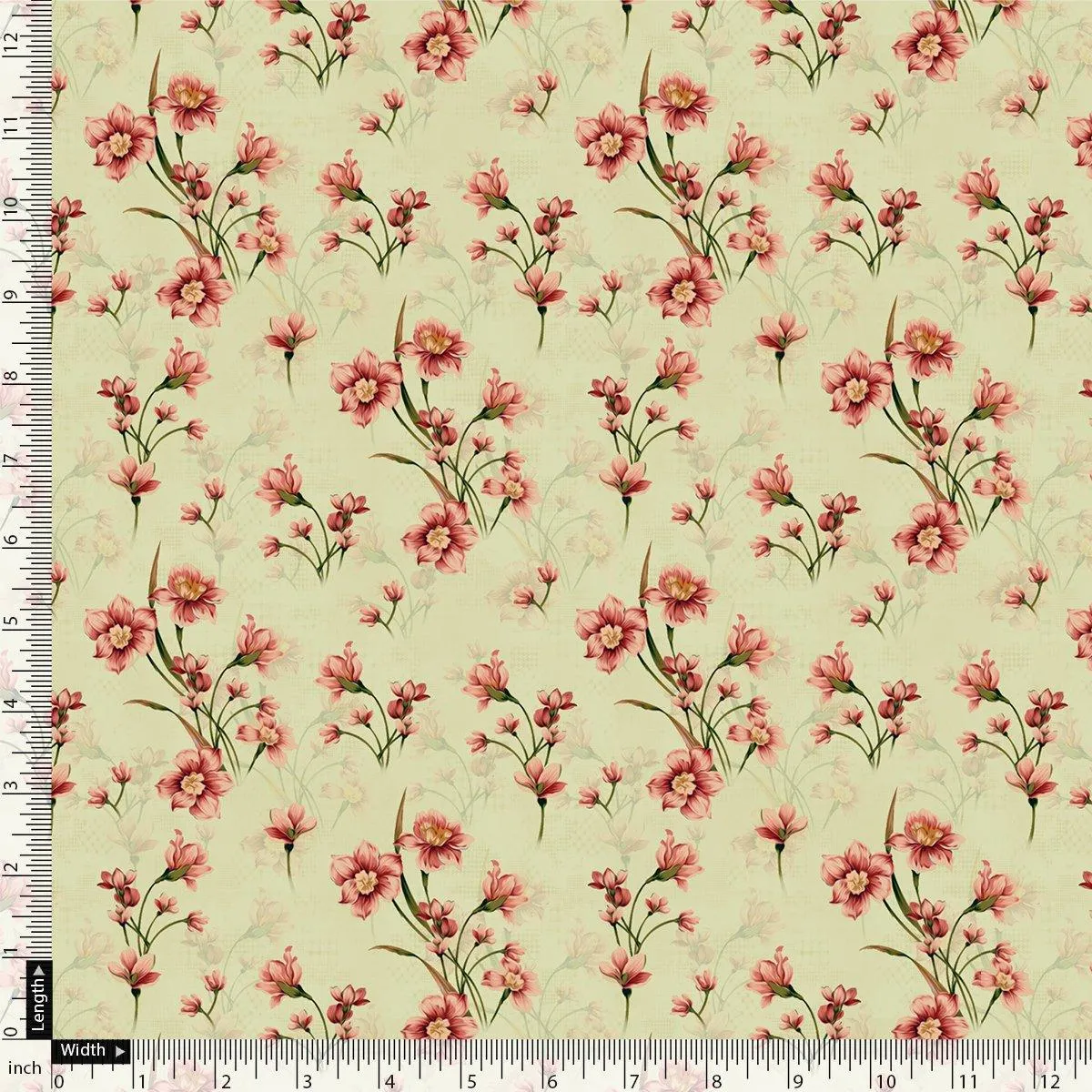 Beautiful Tiny Pink Chintz Digital Printed Fabric