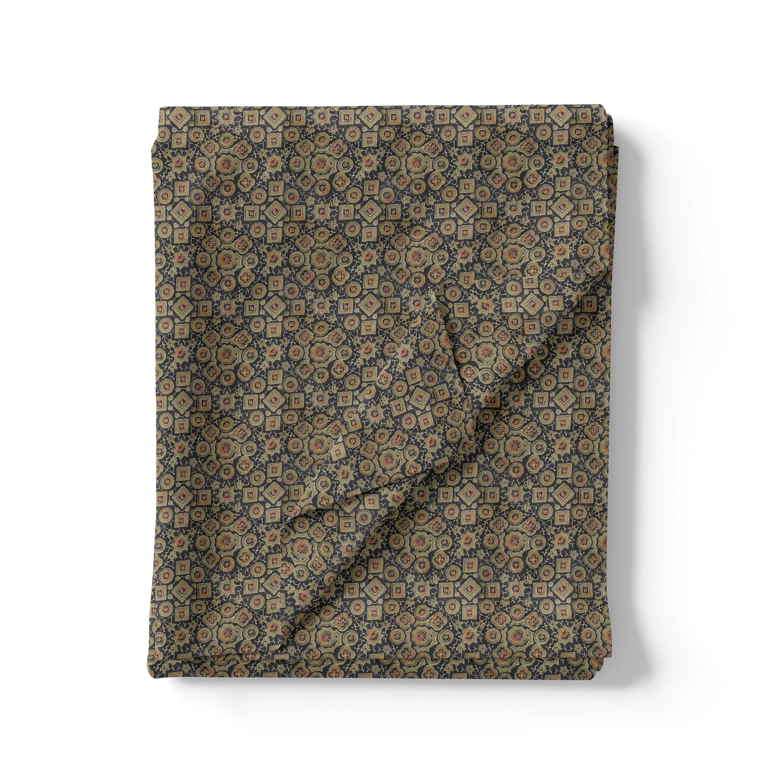 Beautiful Wooden Circle Abstract Digital Printed Fabric