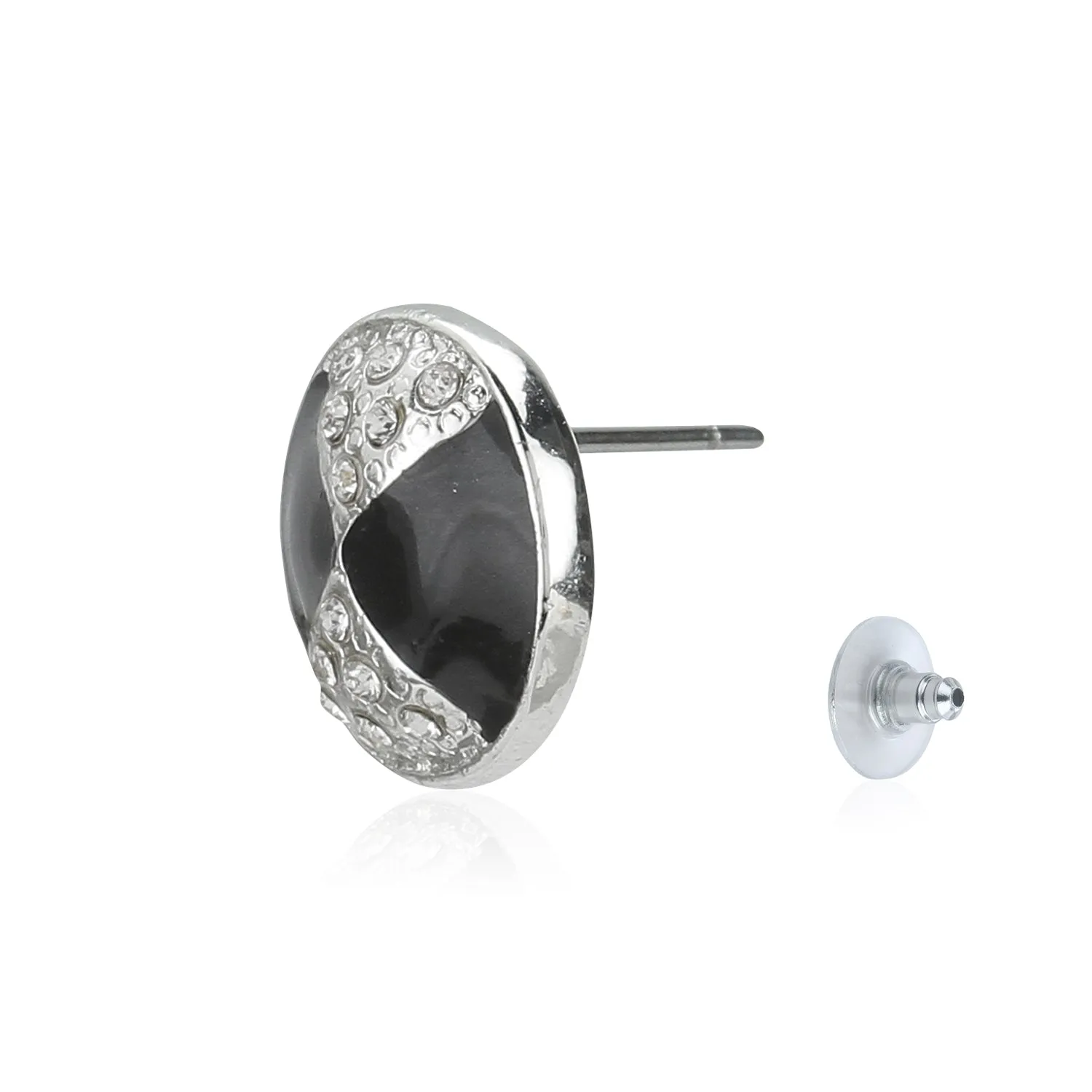 Black Enamel Necklace Earring Set