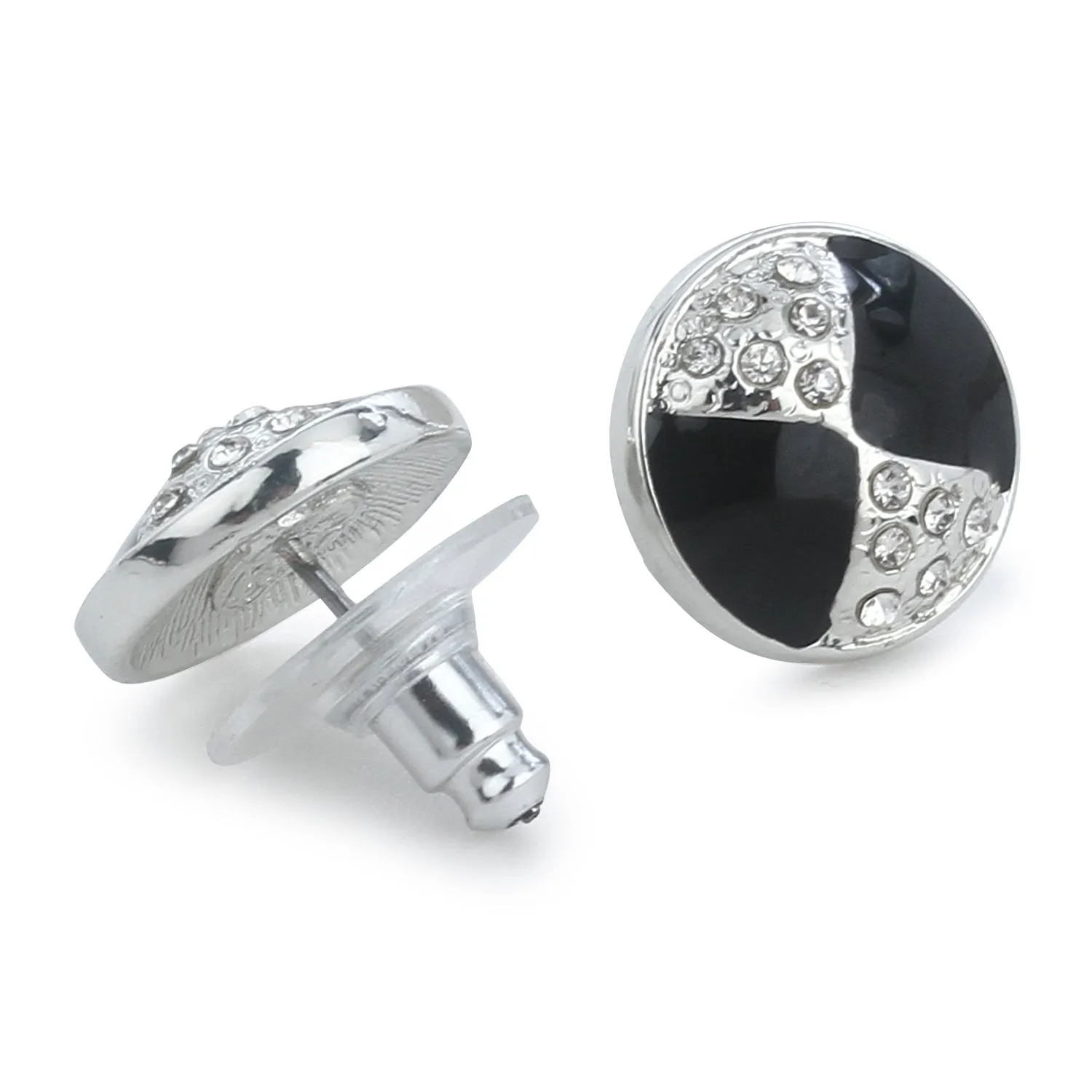 Black Enamel Necklace Earring Set