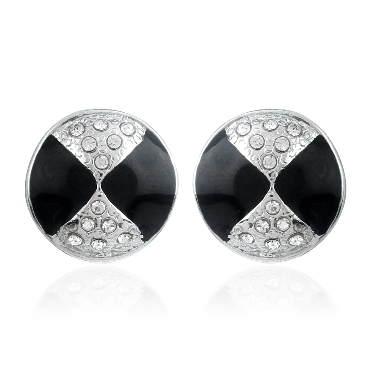 Black Enamel Necklace Earring Set