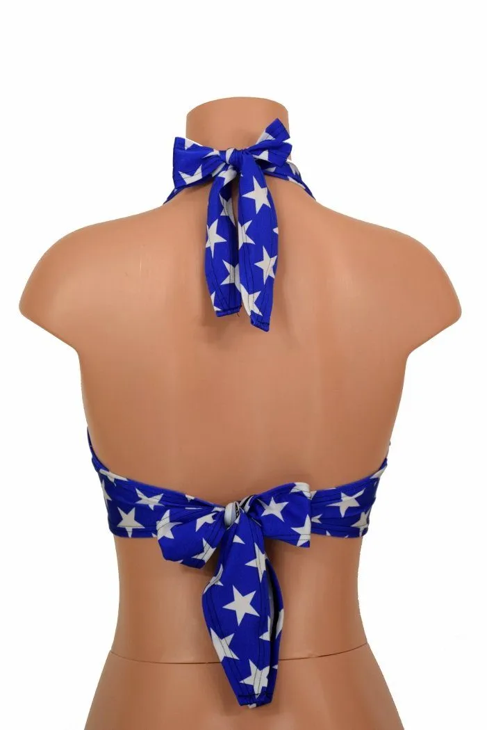 Blue & White Tie Back Halter