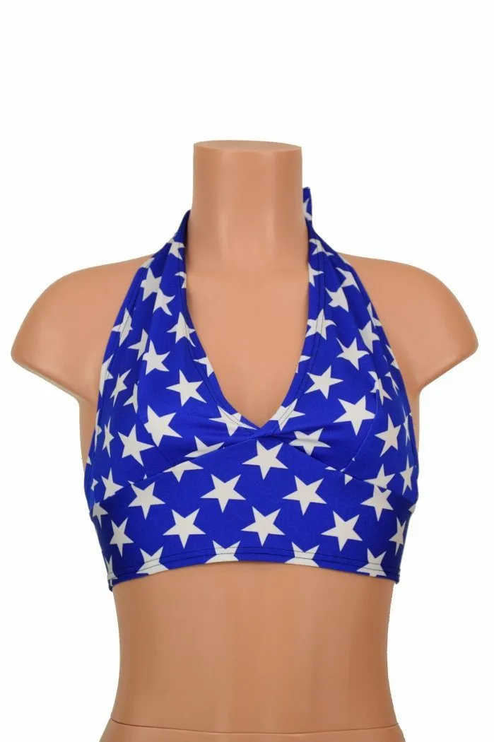 Blue & White Tie Back Halter