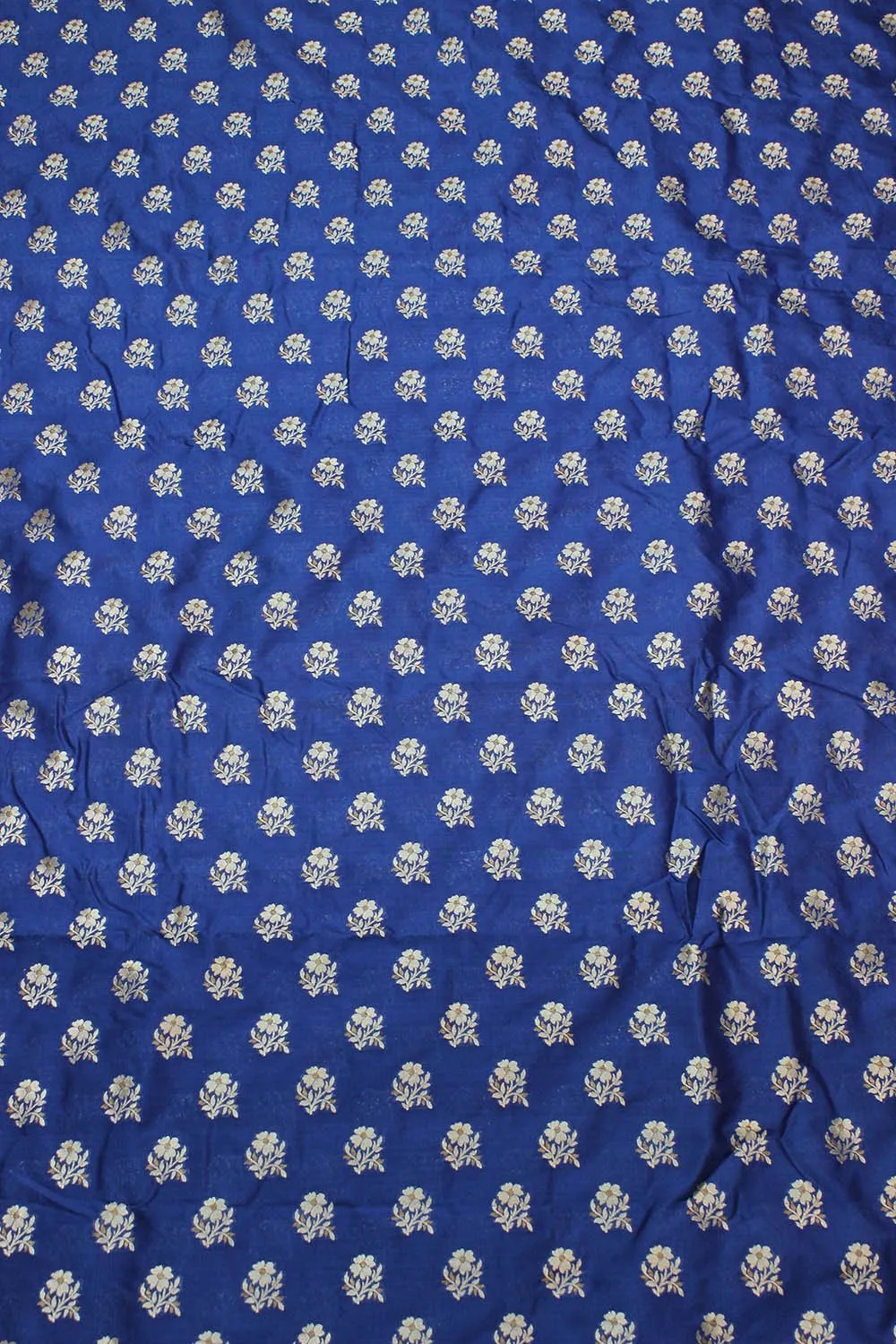Blue Banarasi Silk Fabric ( 1 Mtr )