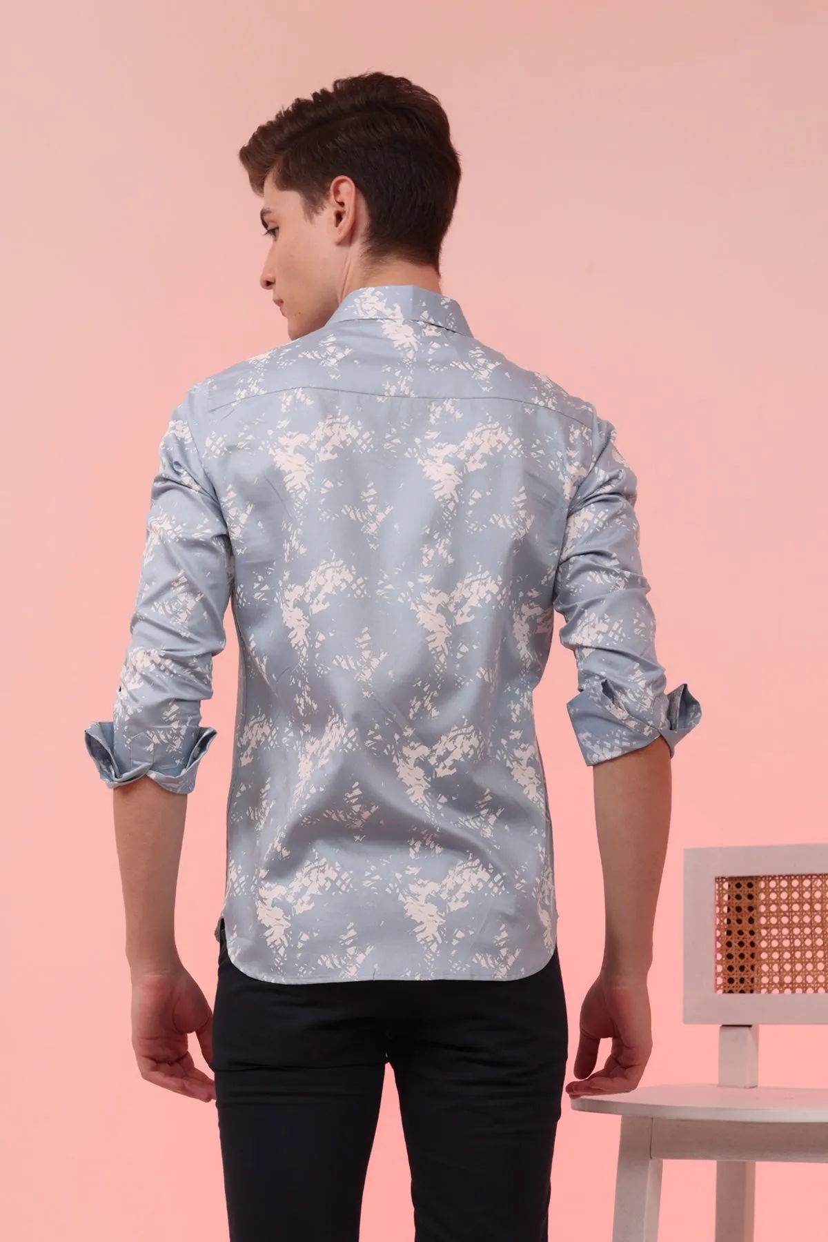 Blue Shadows print cotton shirt full sleeves