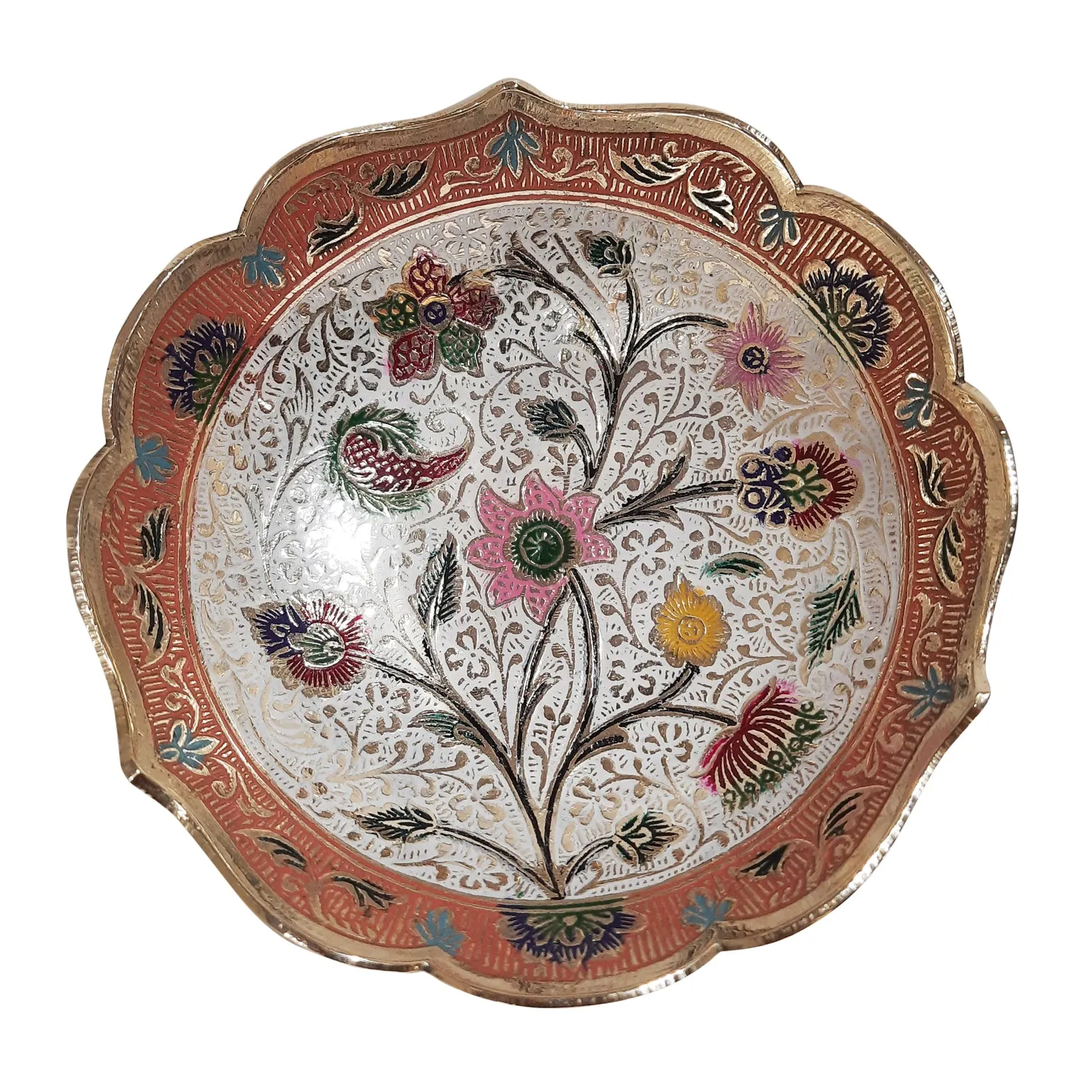 Brass Meenakari Bowl 6 in