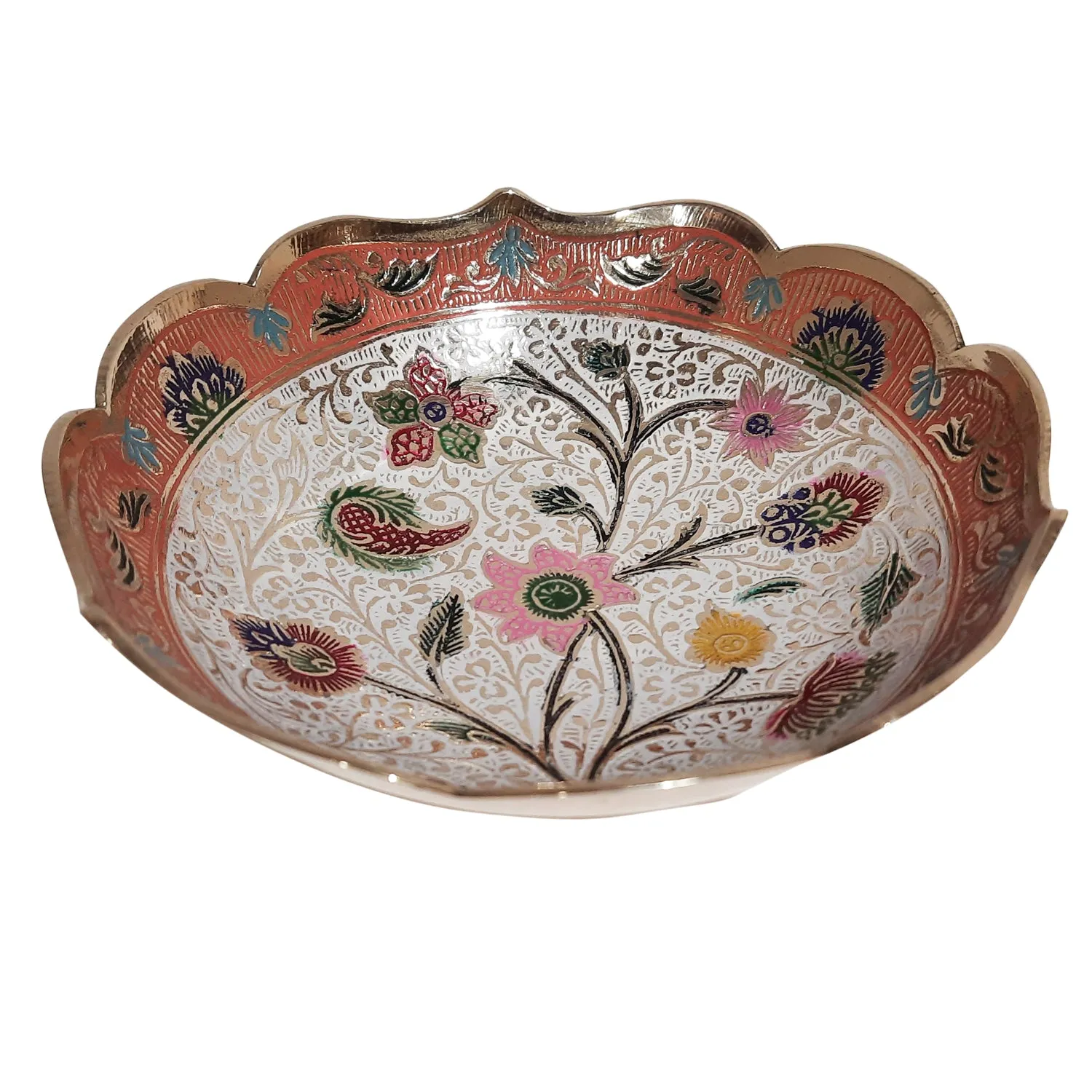 Brass Meenakari Bowl 6 in