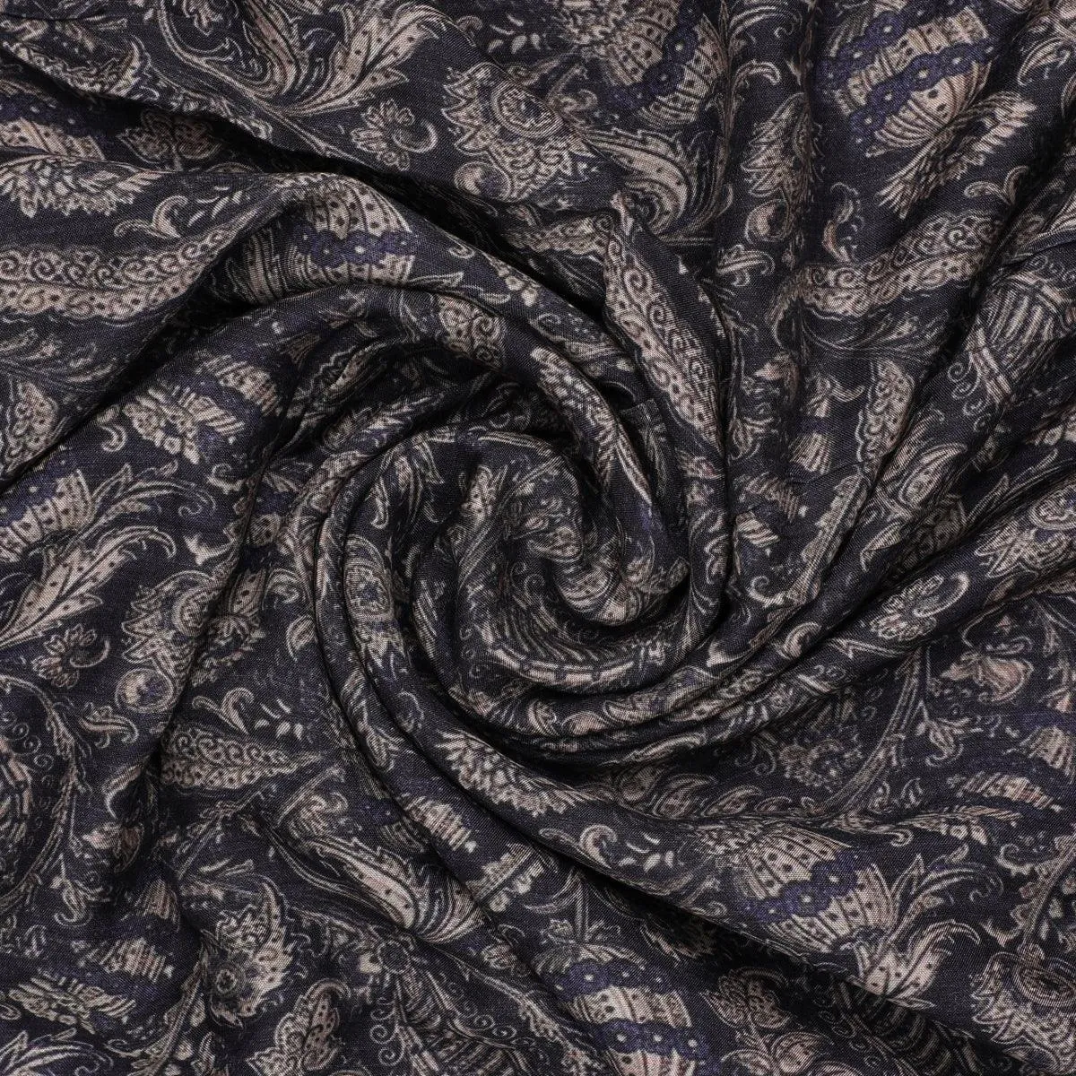 Brown Paisley Seamless Digital Printed Fabric