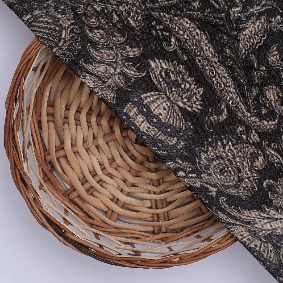 Brown Paisley Seamless Digital Printed Fabric