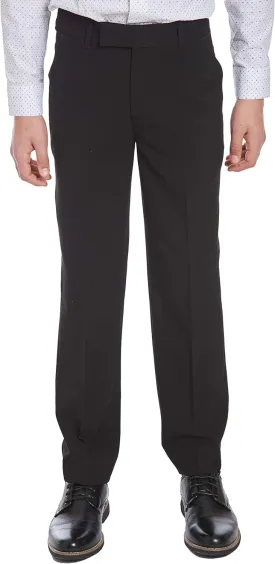 Calvin Klein Boys' Flat Bi-Stretch Dress Pant, Straight Leg Fit, Belt Loops & Front Pockets