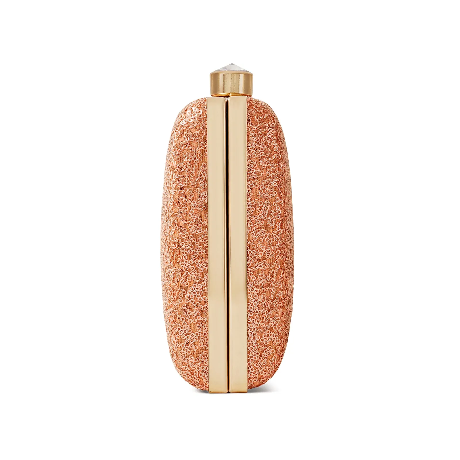 Cassie Peach Sequin Clutch