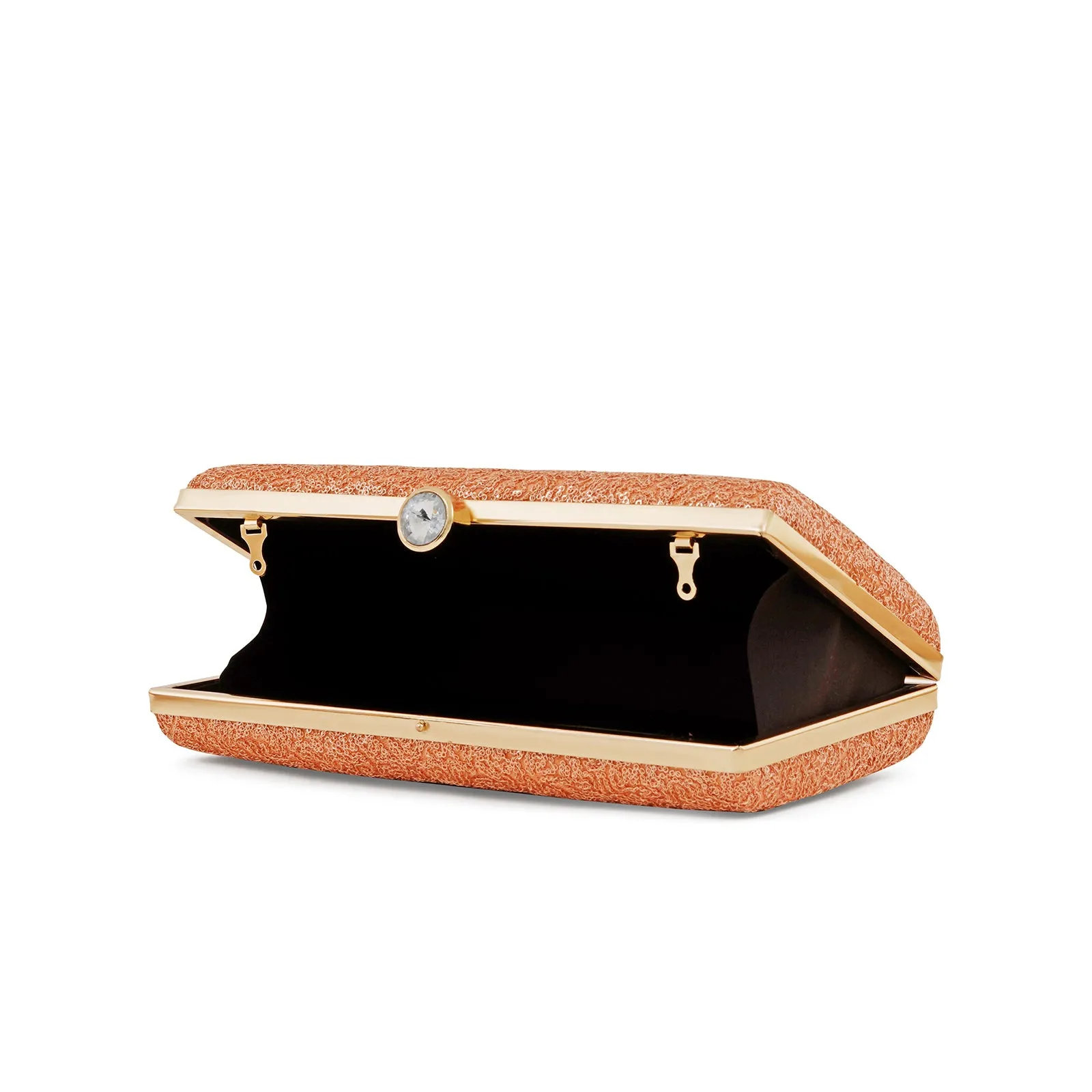 Cassie Peach Sequin Clutch