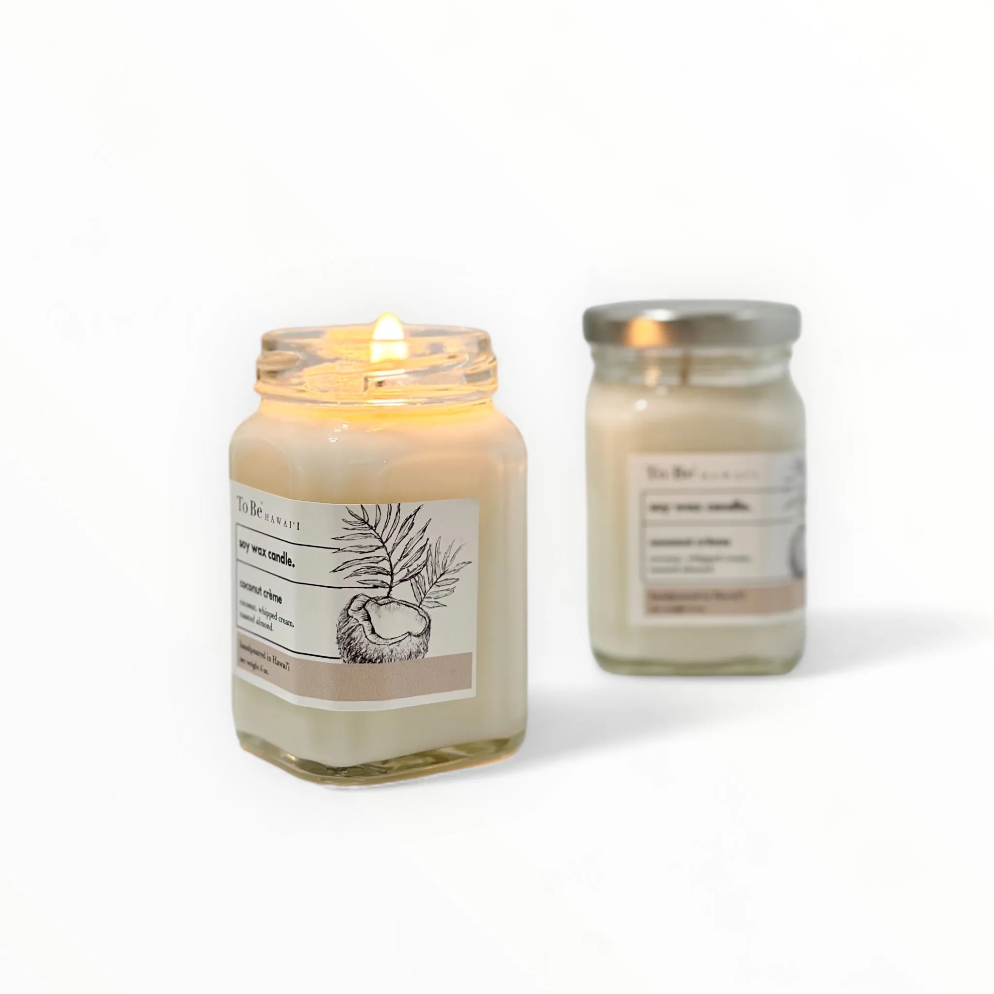 coconut crème soy wax candle.