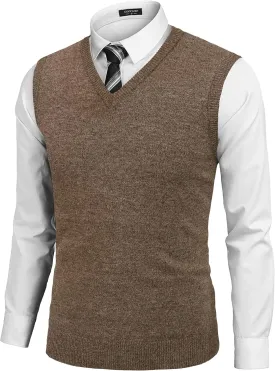 COOFANDY Men's Sleeveless Sweater Vest Lightweight V-Neck Cotton Vest Pullover