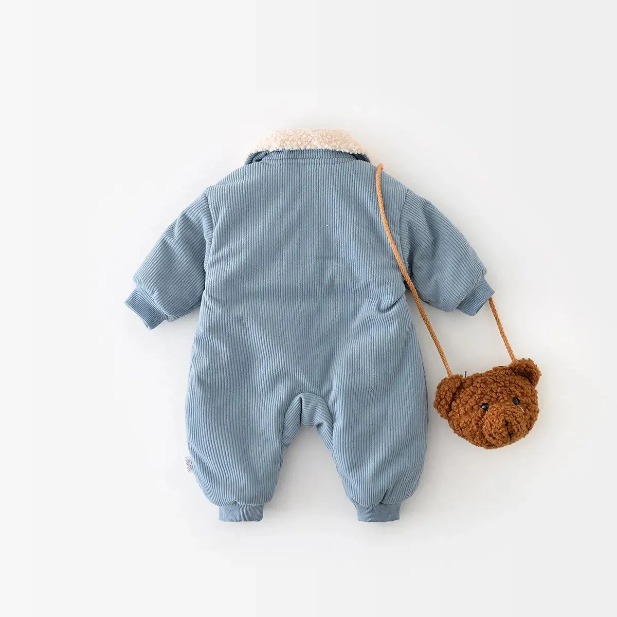 Corduroy Fur Turn Down Romper