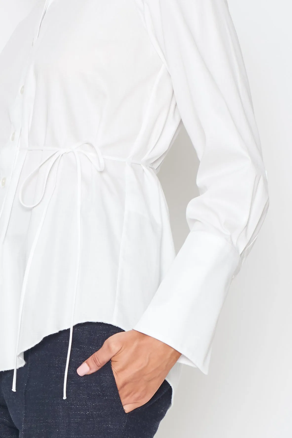 Cotton Side-Tie Blouse