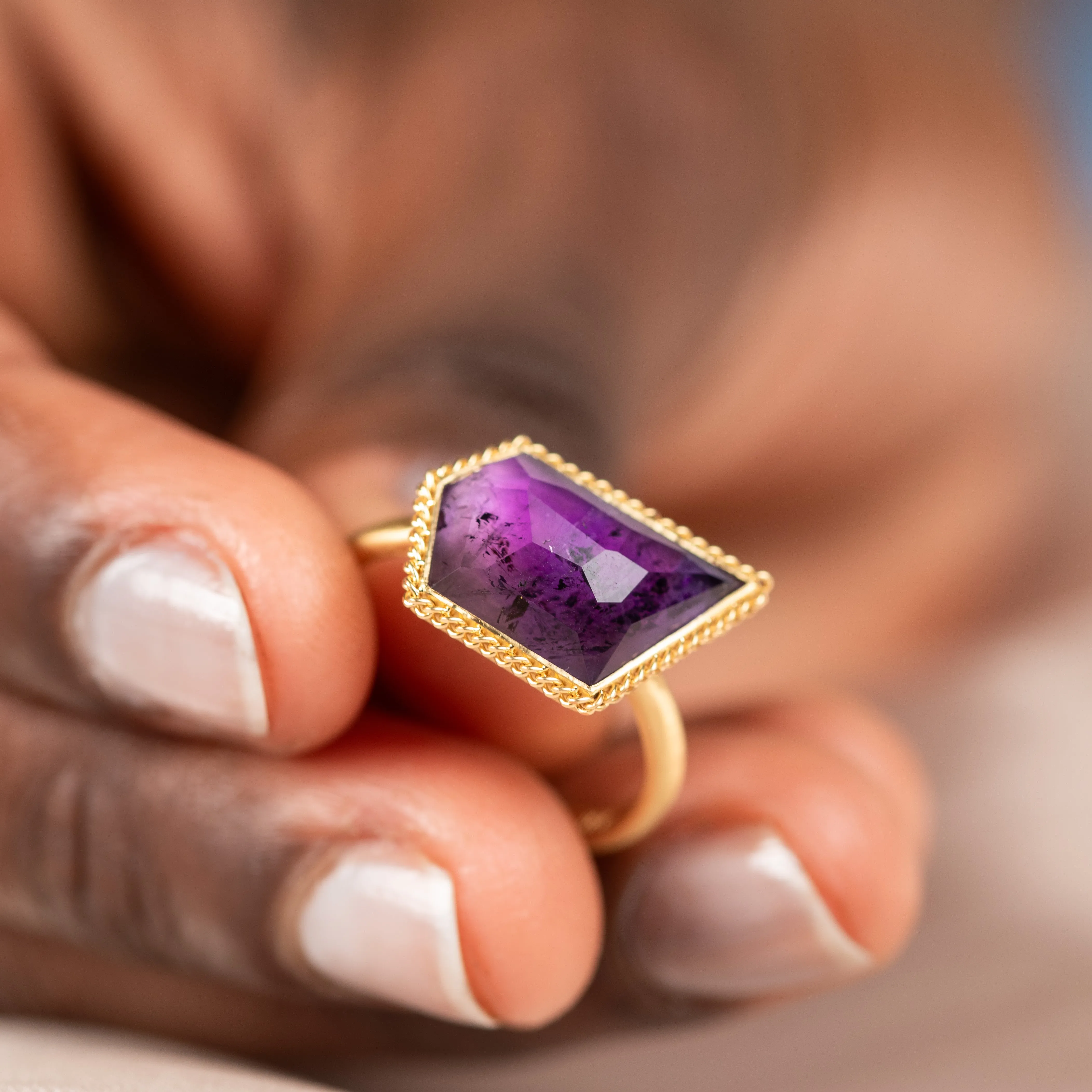 Deep Purple Amethyst Ring