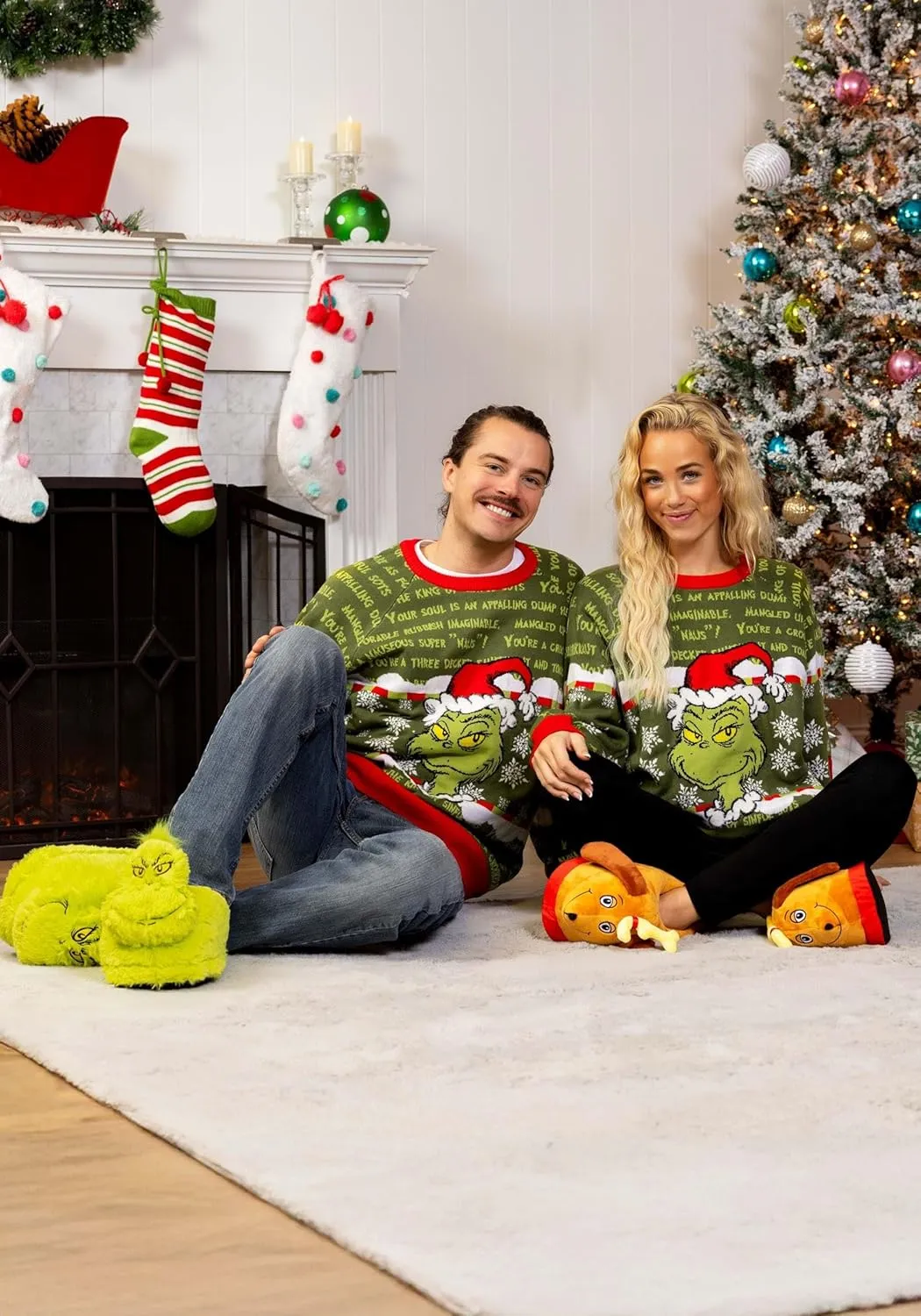 Dr. Seuss The Grinch Holiday Sweater for Adults - You're a Mean One Mr. Grinch Christmas Sweater for Men & Women