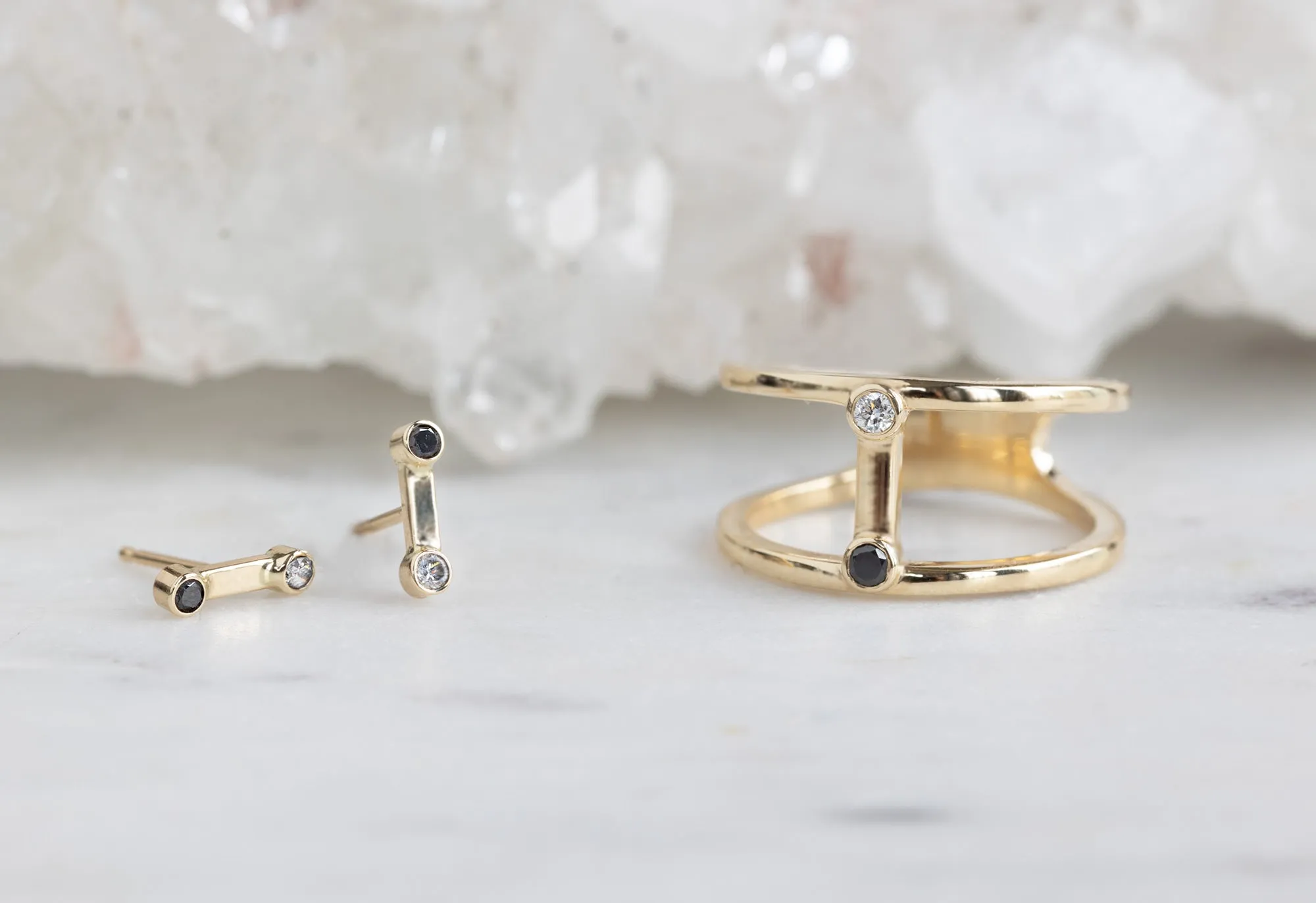 Duality Diamond Stud Earrings