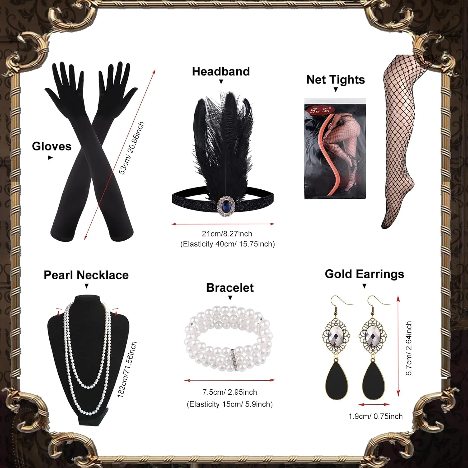 FEPITO 1920s Flapper Dresses for Women, Fringed Sequin Great Gatsby Dress for Women with 20s Accessories, Roaring 20s Costume