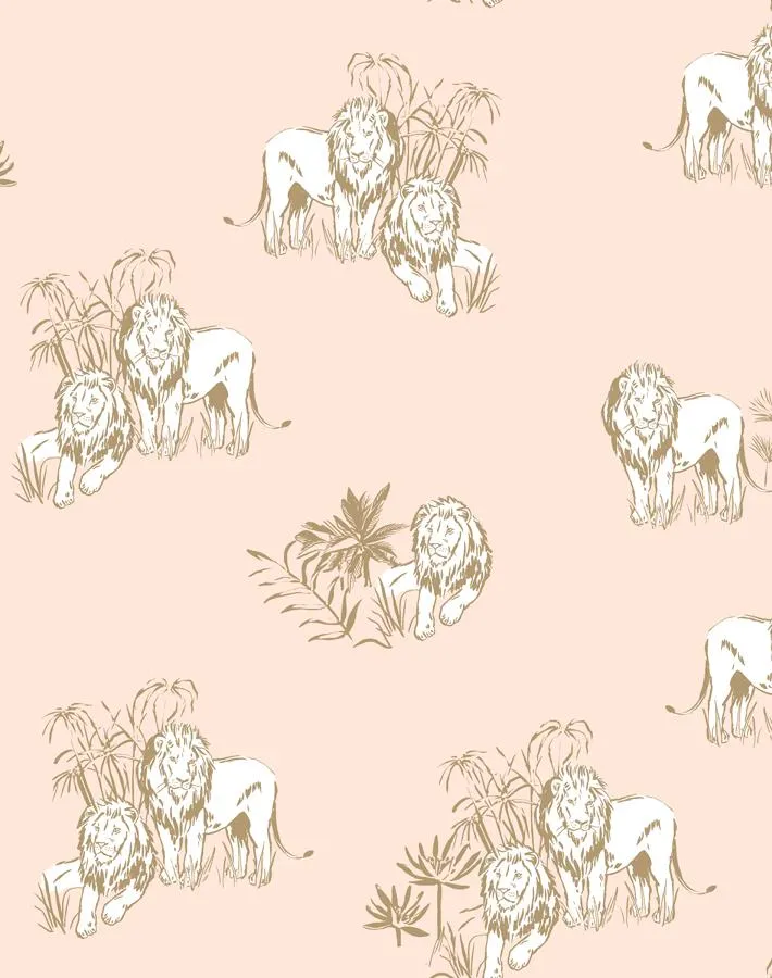 Foliage Lions Wallpaper