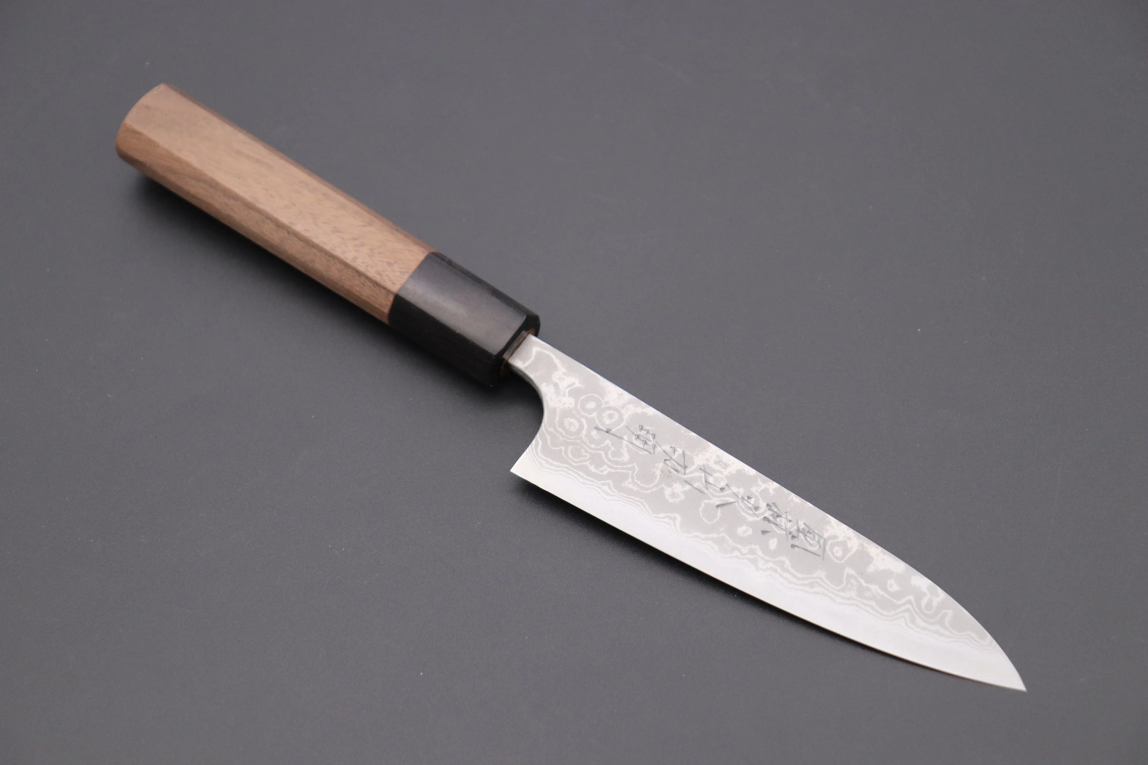 Fu-Rin-Ka-Zan Aogami Super Custom Damascus Series Wa Petty (120mm and 150mm, Octagonal Walnut Wood Handle, 2 sizes)