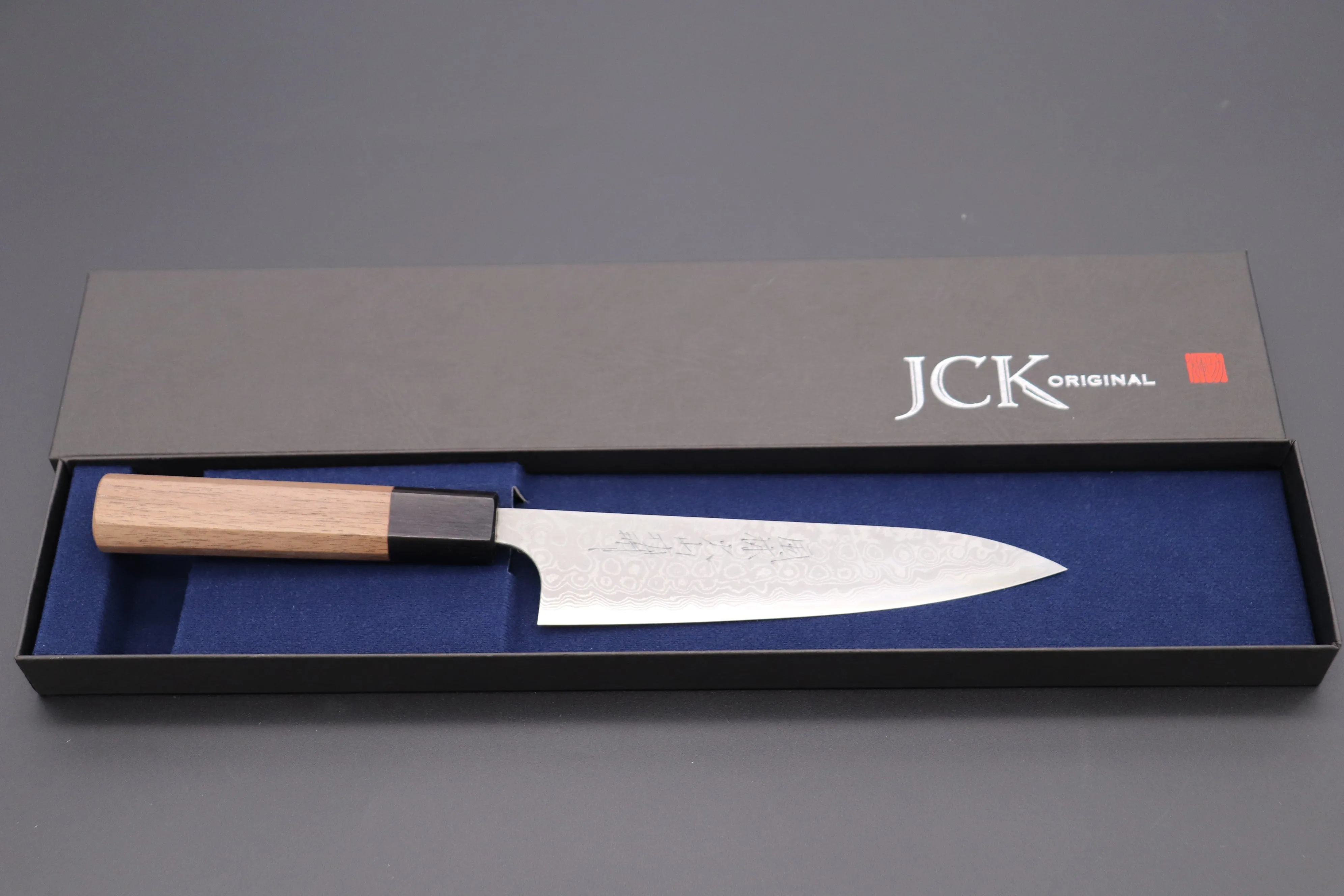 Fu-Rin-Ka-Zan Aogami Super Custom Damascus Series Wa Petty (120mm and 150mm, Octagonal Walnut Wood Handle, 2 sizes)
