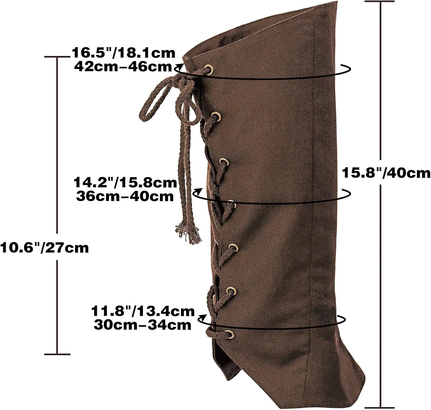 FURPHI Medieval Linen Boot Covers Lacing Pirate Leg Gaiters Renaissance Costume Accessories